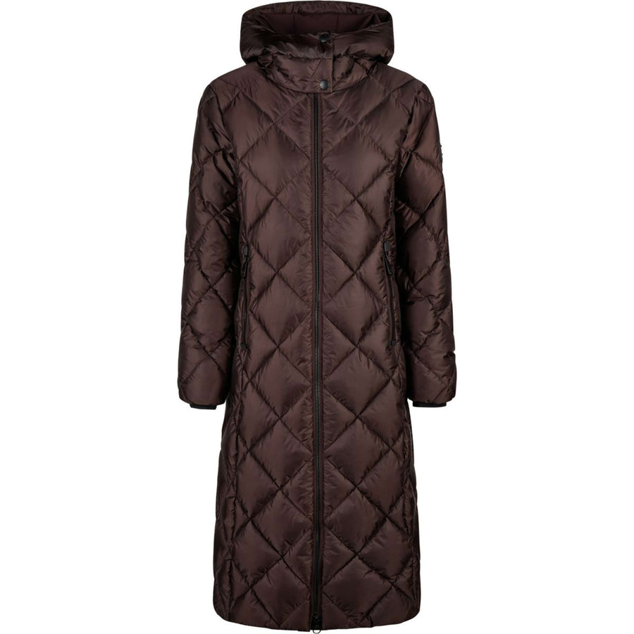 Pikeur Long Coat QuiltDiamond Selection AW26 Chocolate Brown