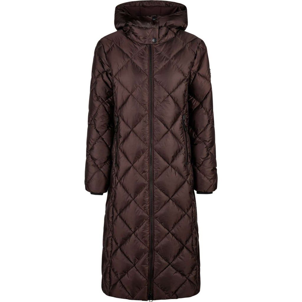 Pikeur Long Coat QuiltDiamond Selection AW26 Chocolate Brown