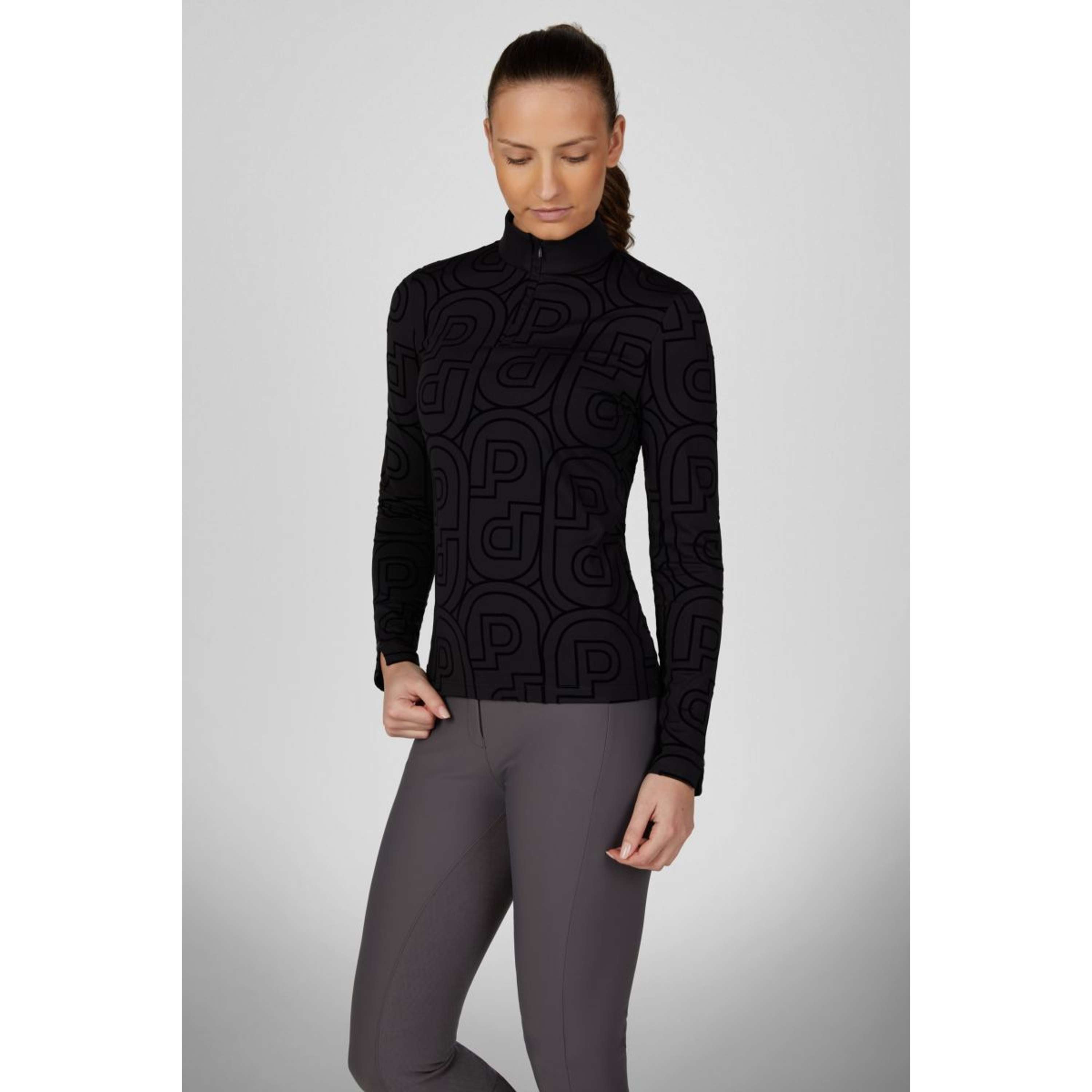 Pikeur Shirt Zip Print Selection AW26 Long Sleeves Black