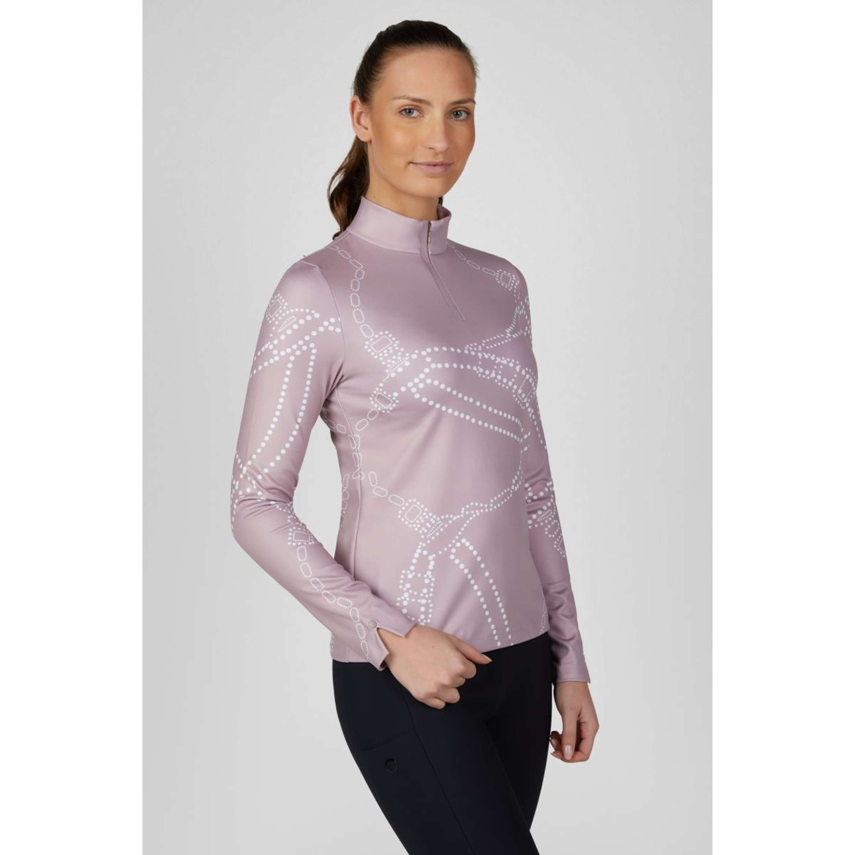 Pikeur Shirt Zip Print Selection AW26 Long Sleeves Ash Mauve