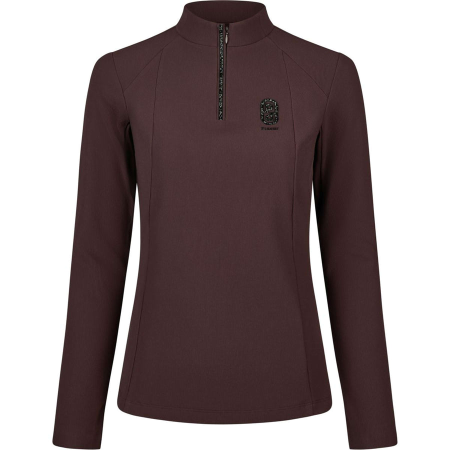 Pikeur Shirt Zip Rip Selection AW26 Long Sleeves Chocolate Brown
