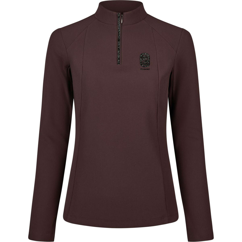 Pikeur Shirt Zip Rip Selection AW26 Long Sleeves Chocolate Brown