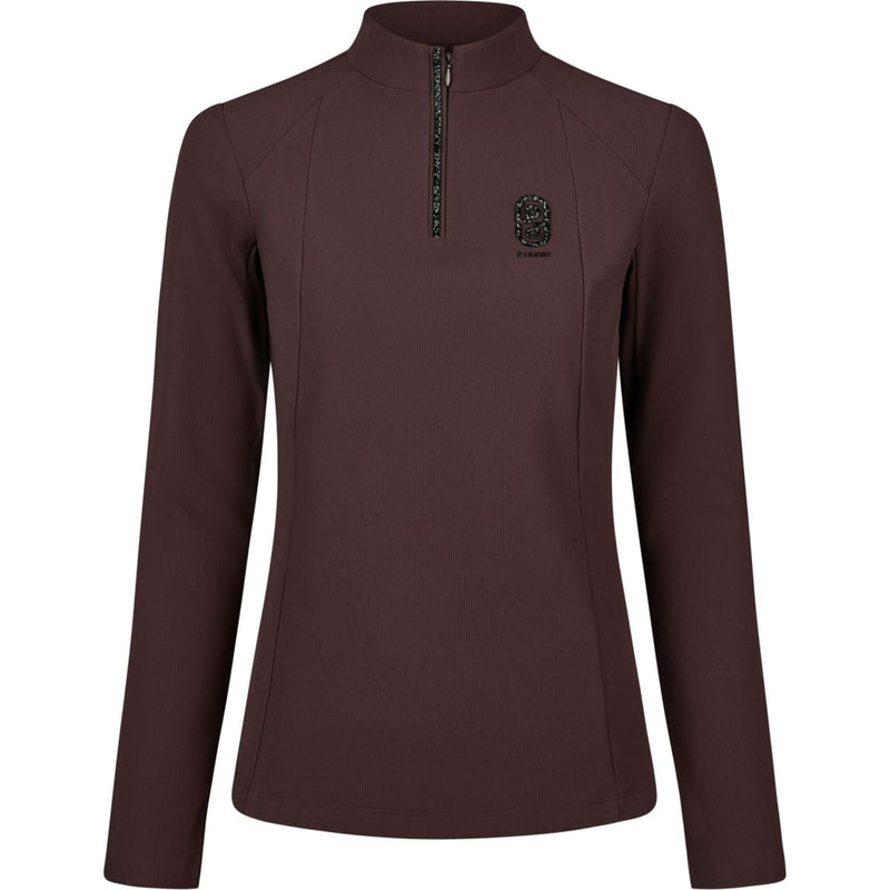 Pikeur Shirt Zip Rip Selection AW26 Long Sleeves Chocolate Brown