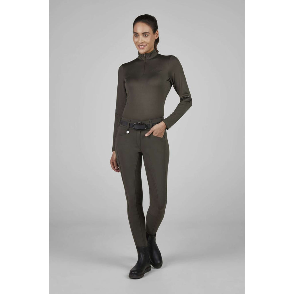 Pikeur Breeches New Candela Full Grip Flex Faux Leather Deep Khaki