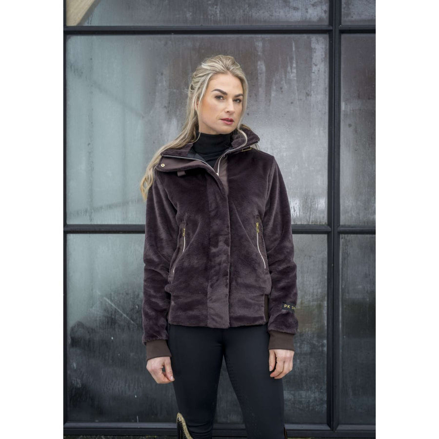 PK Zip-Hoodie Tiamo Fluffy Coffee-Brown