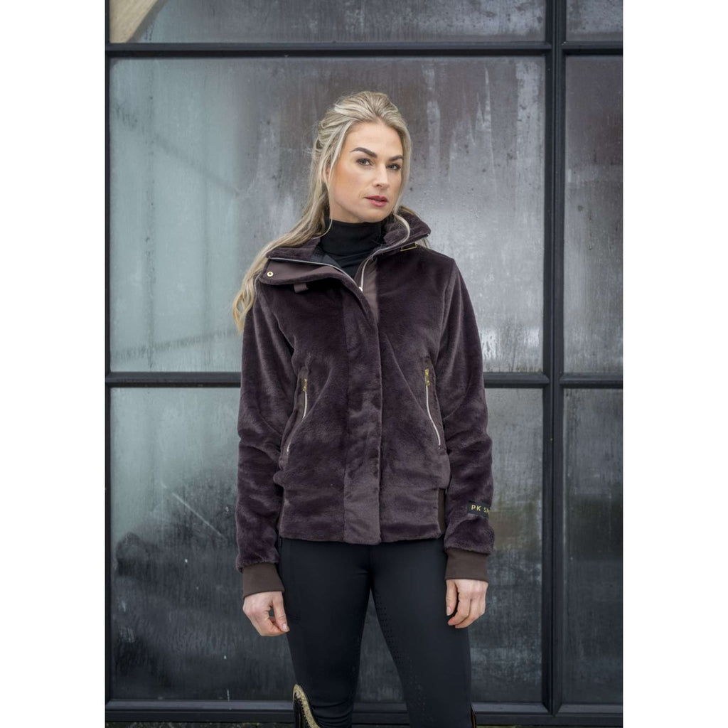 PK Zip-Hoodie Tiamo Fluffy Coffee-Brown