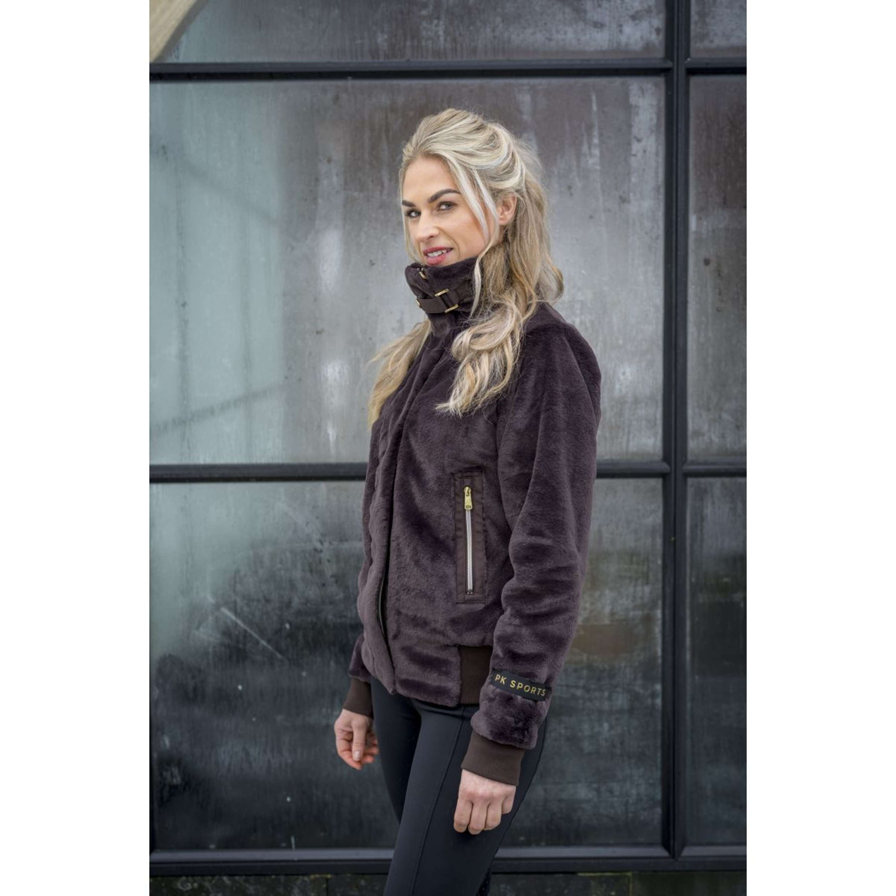 PK Zip-Hoodie Tiamo Fluffy Coffee-Brown