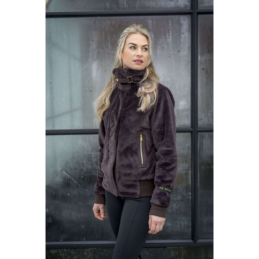 PK Zip-Hoodie Tiamo Fluffy Coffee-Brown