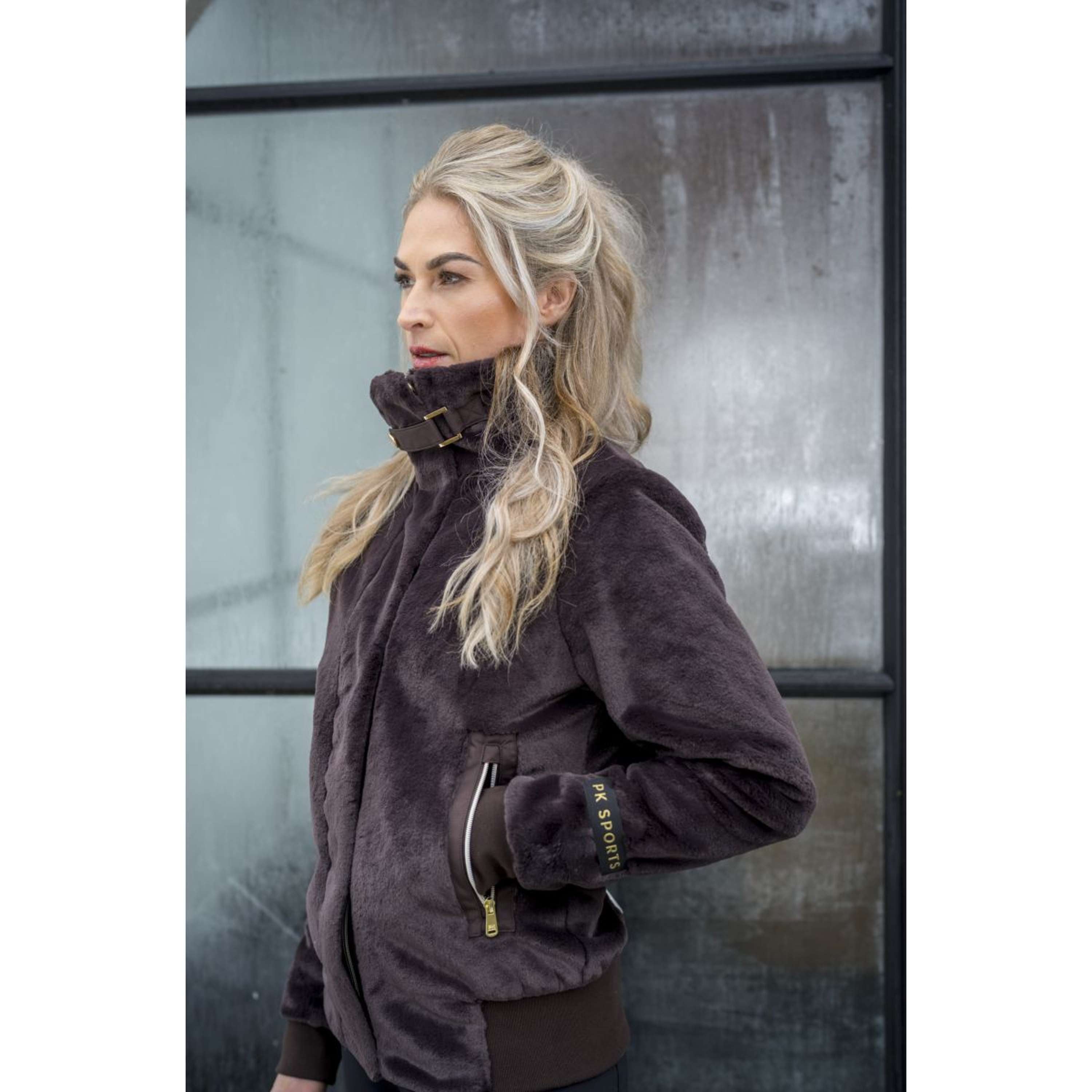 PK Zip-Hoodie Tiamo Fluffy Coffee-Brown