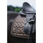 Eskadron Saddlepad Platinum Glossy Chain Crystal Dressage Teak