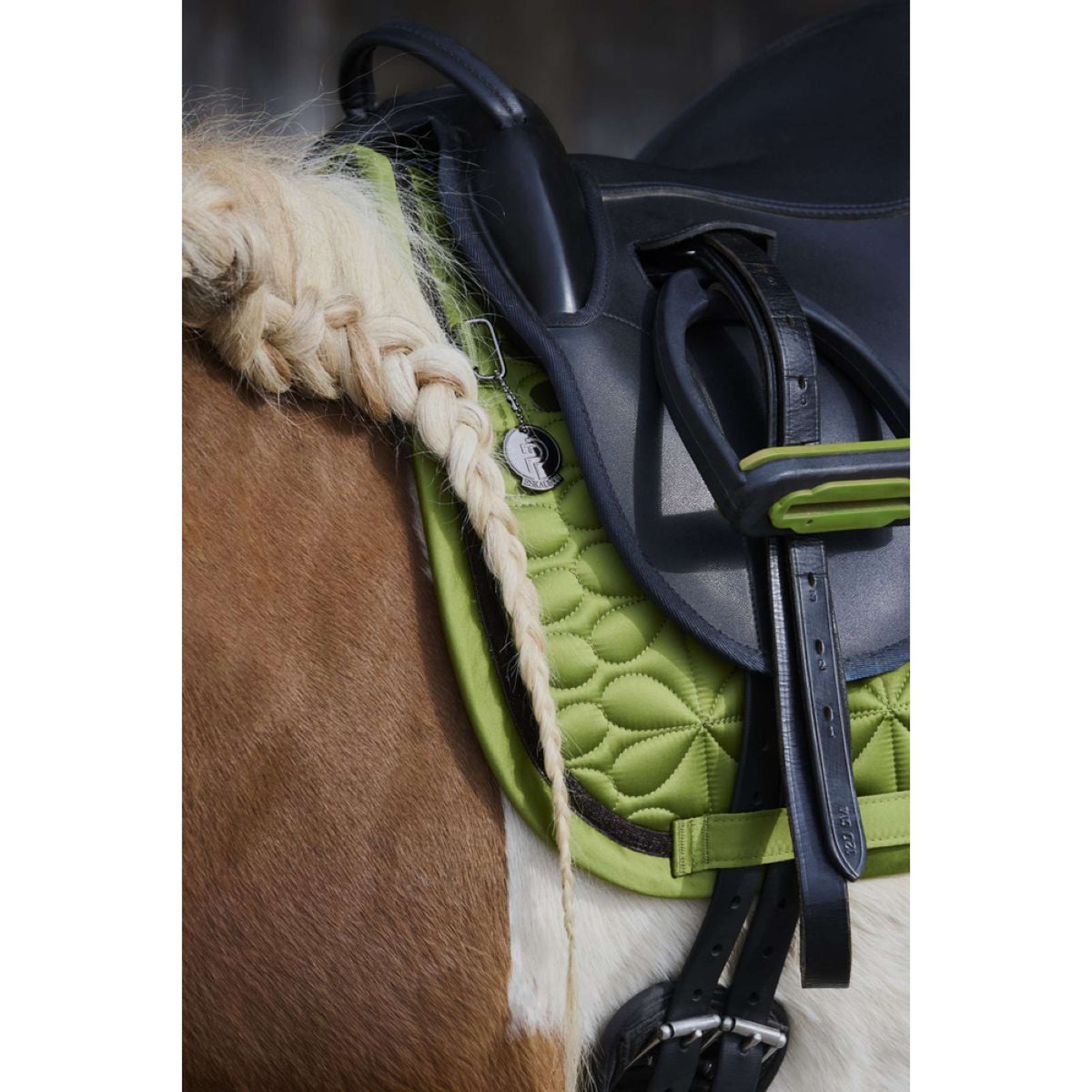 Eskadron Saddlepad Platinum Mattgloss Bow Shetty moss-green