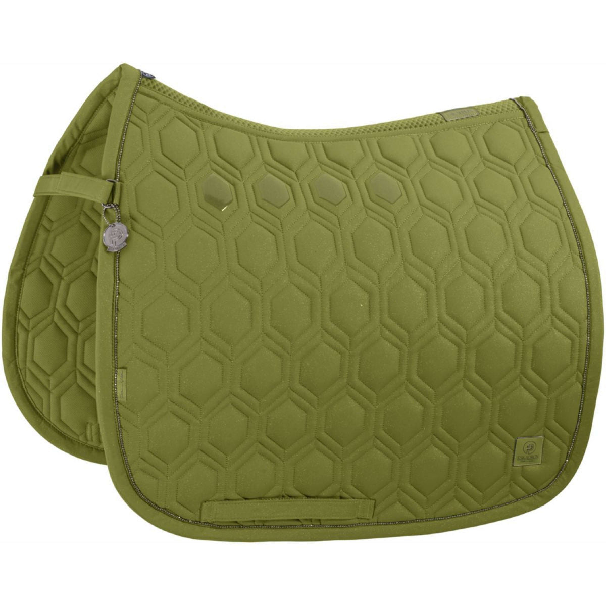 Eskadron Saddlepad Platinum Sparkle Emblem Dressage moss-green