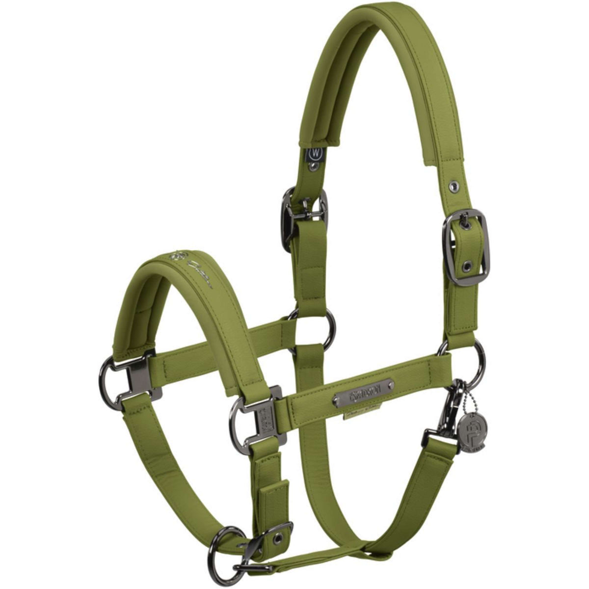 Eskadron Halter Platinum Double Pin Faux Leather moss-green