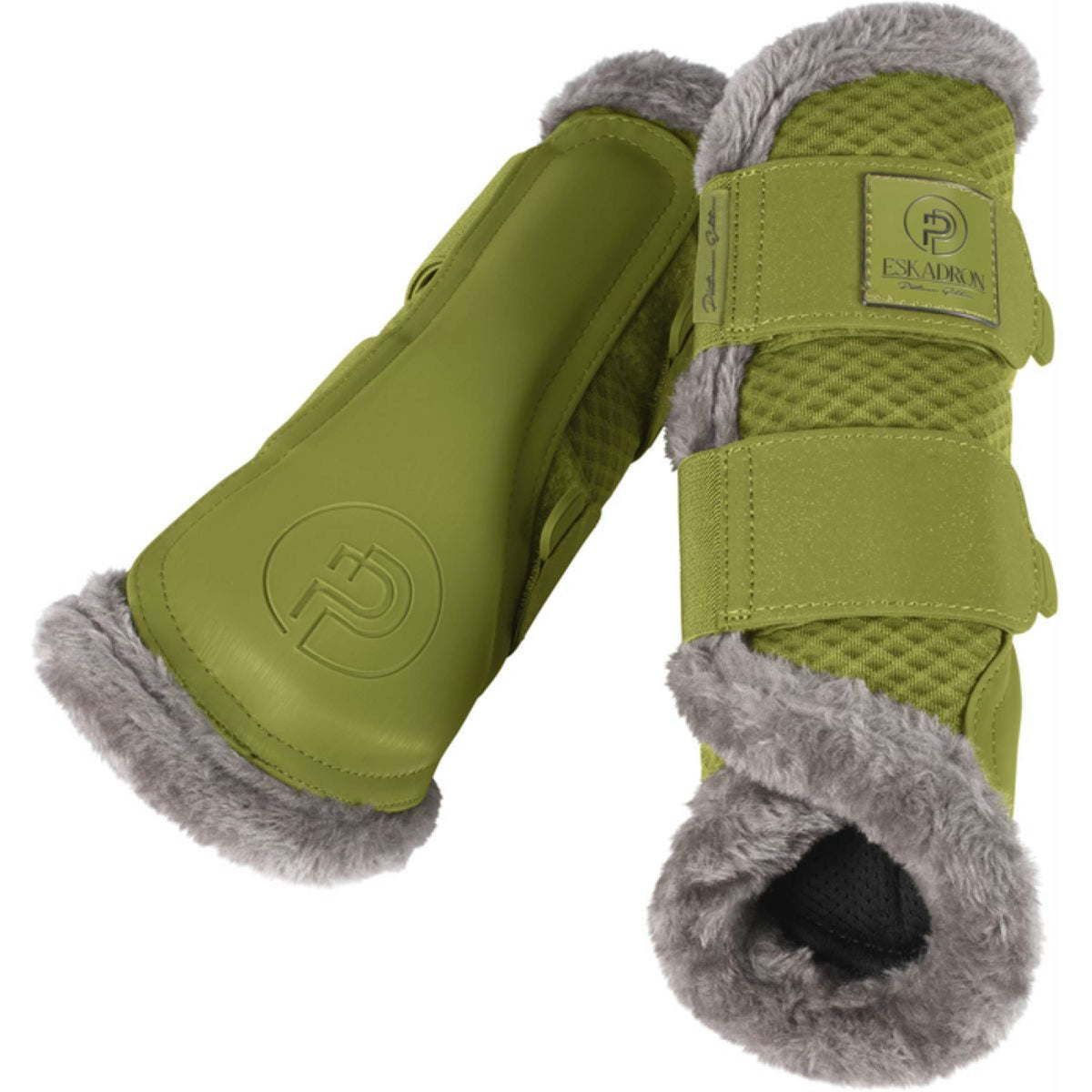 Eskadron Dressage Boots Platinum Mesh Fauxfur moss-green