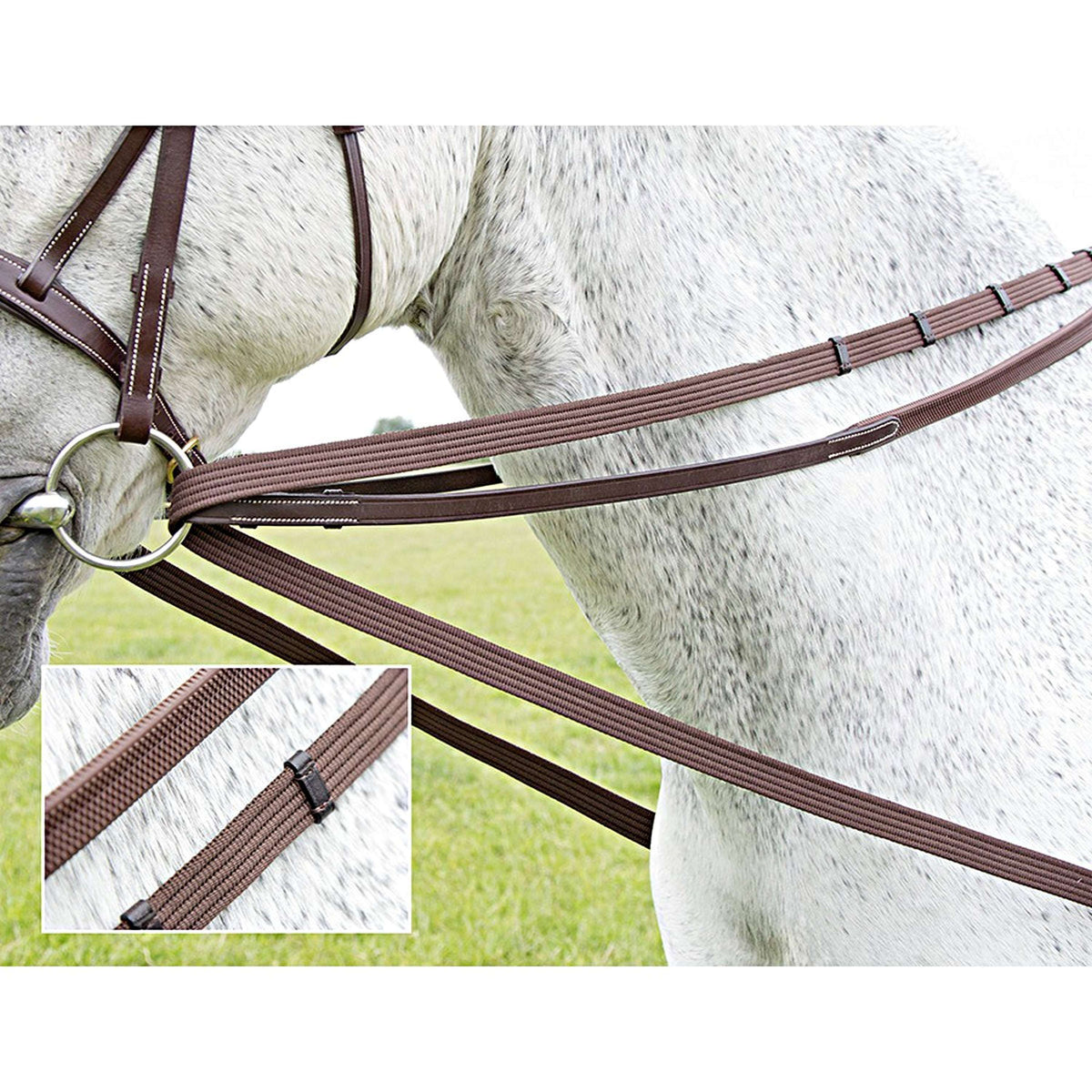 Shires Draw/Running Reins Cotton Web Black