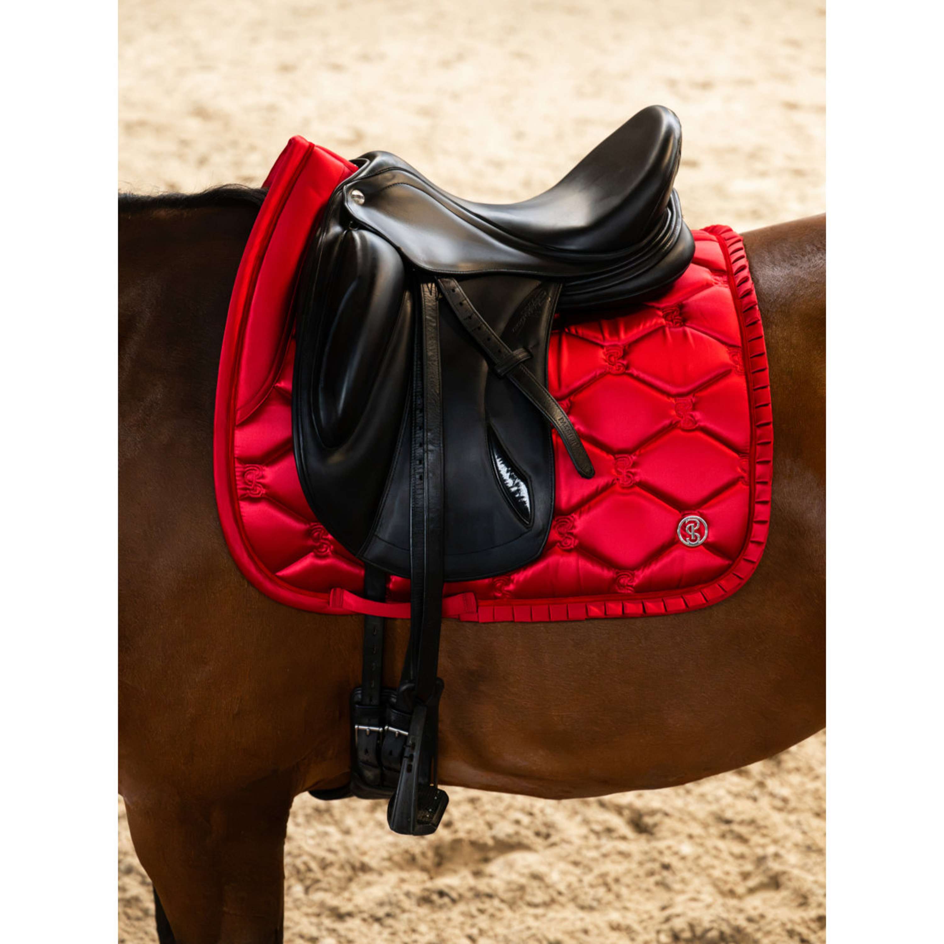PS of Sweden Saddlepad Ruffle Dressage Cranberry Red