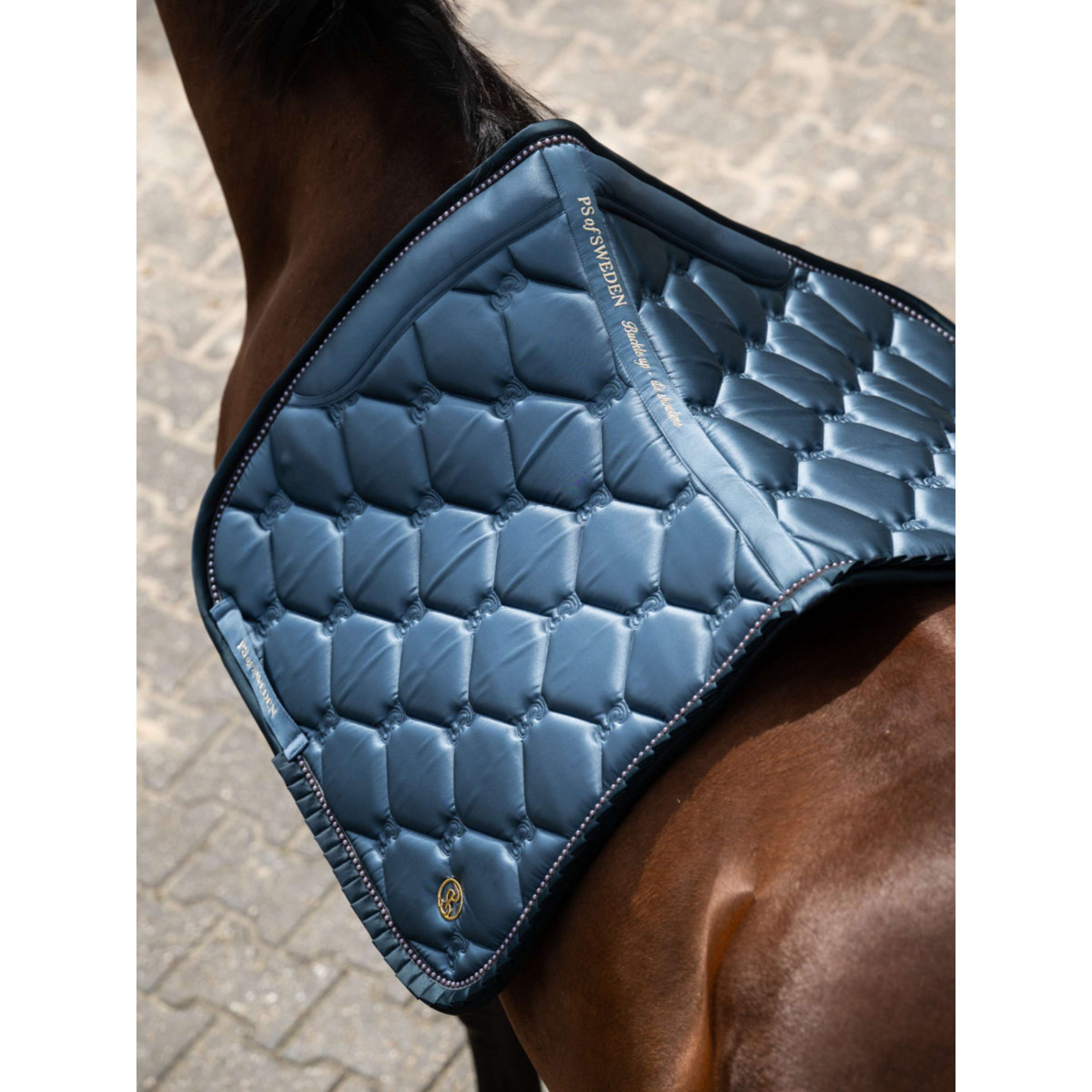 PS of Sweden Saddlepad Ruffle Pearl Dressage Shadow Blue
