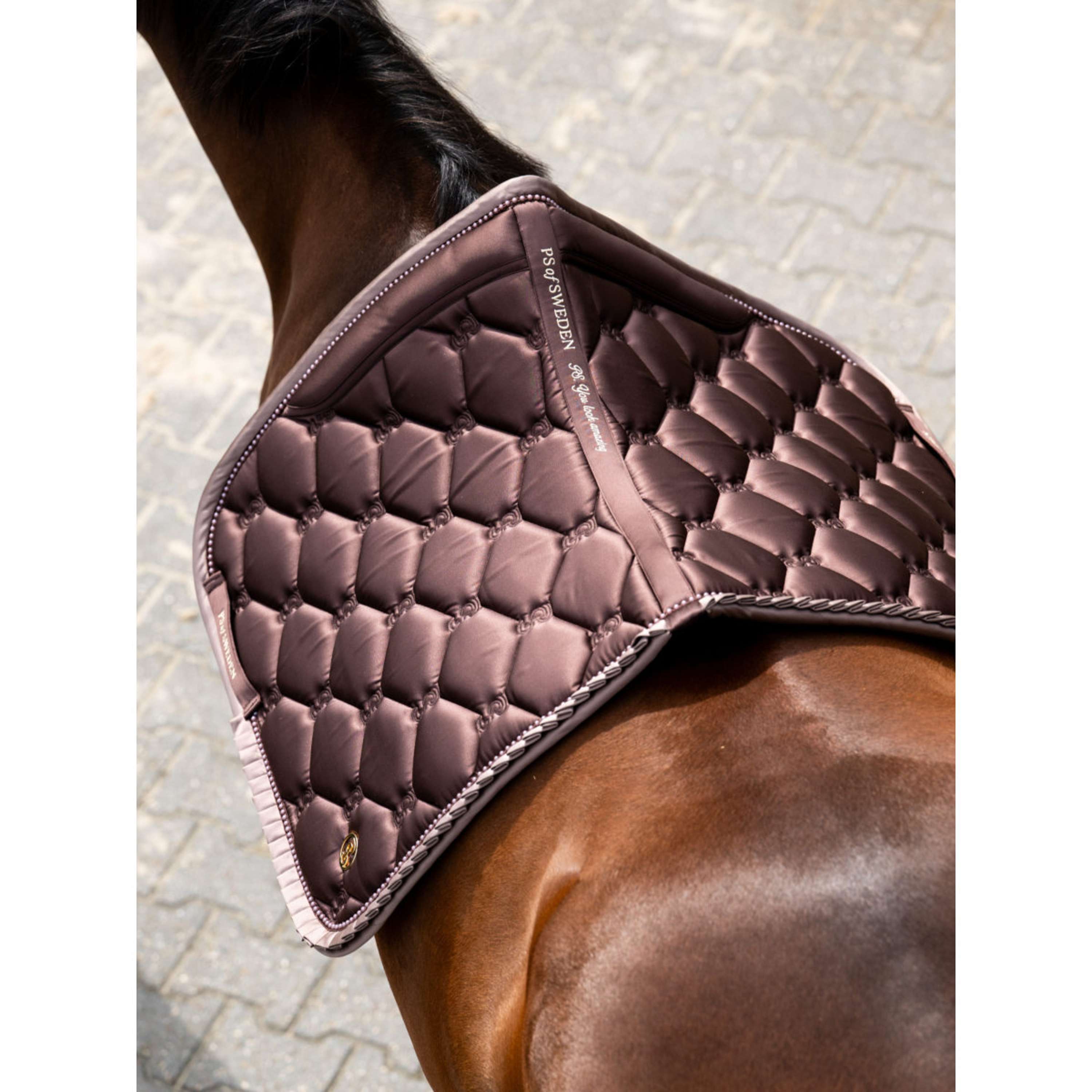 PS of Sweden Saddlepad Ruffle Pearl Dressage Earth Brown