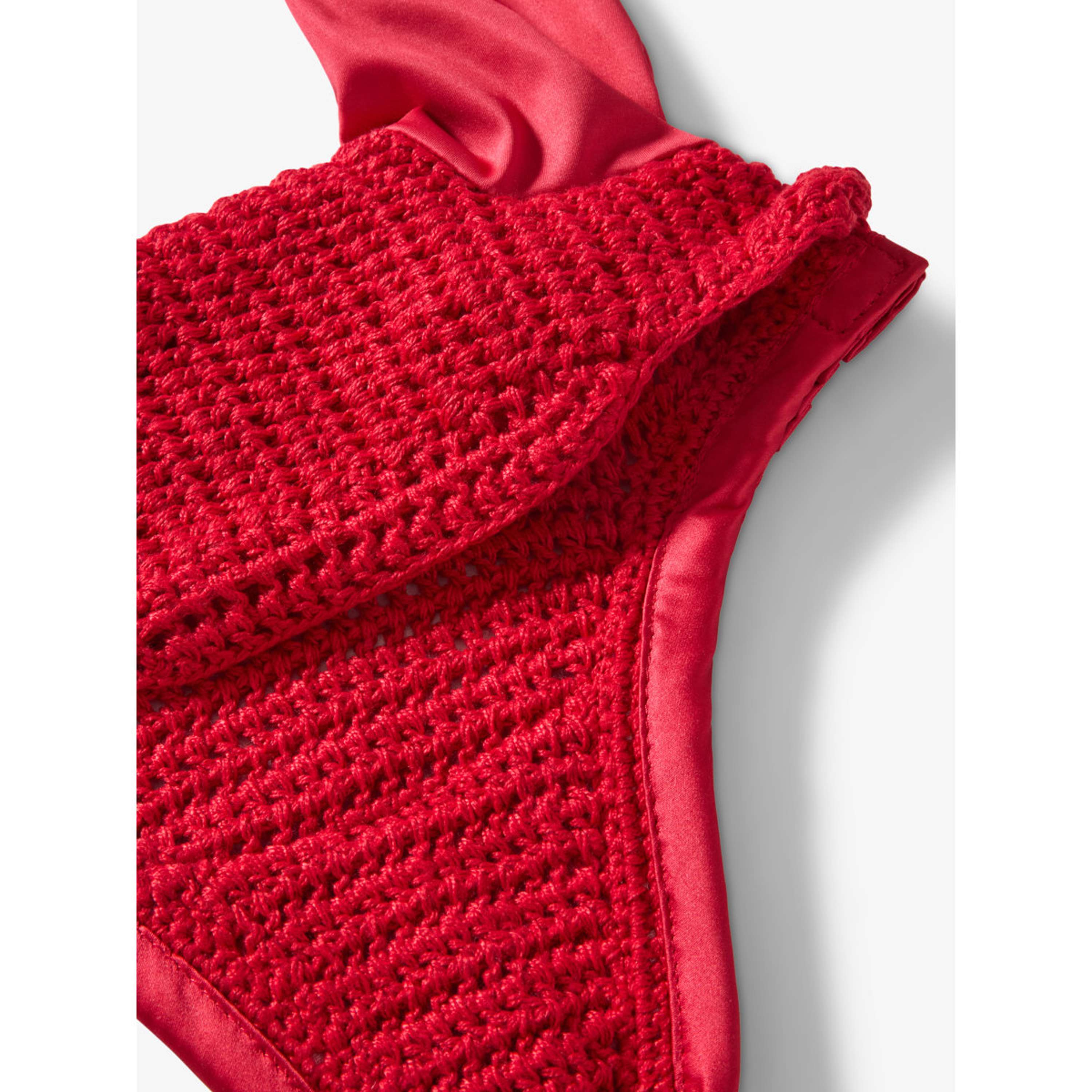 PS of Sweden Ear Bonnet Ruffle Cranberry Red