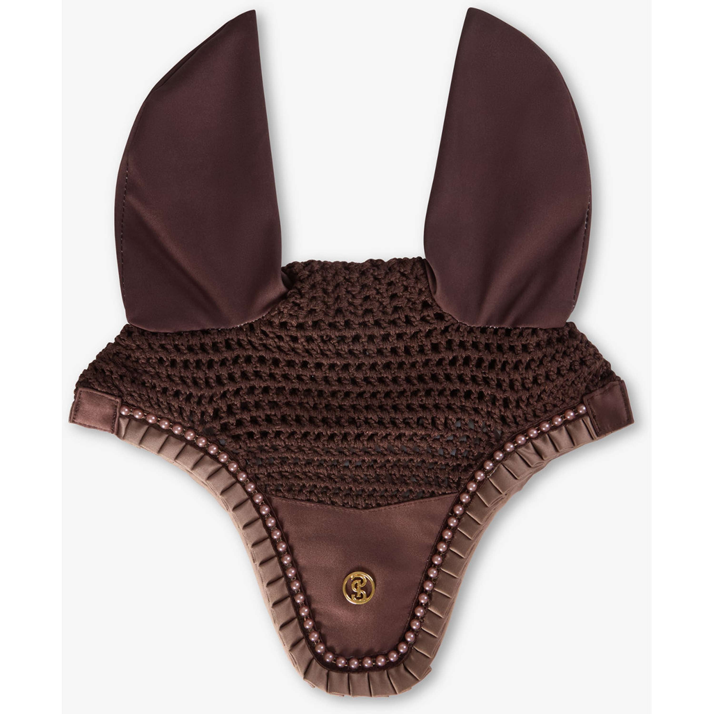 PS of Sweden Ear Bonnet Ruffle Pearl Earth Brown