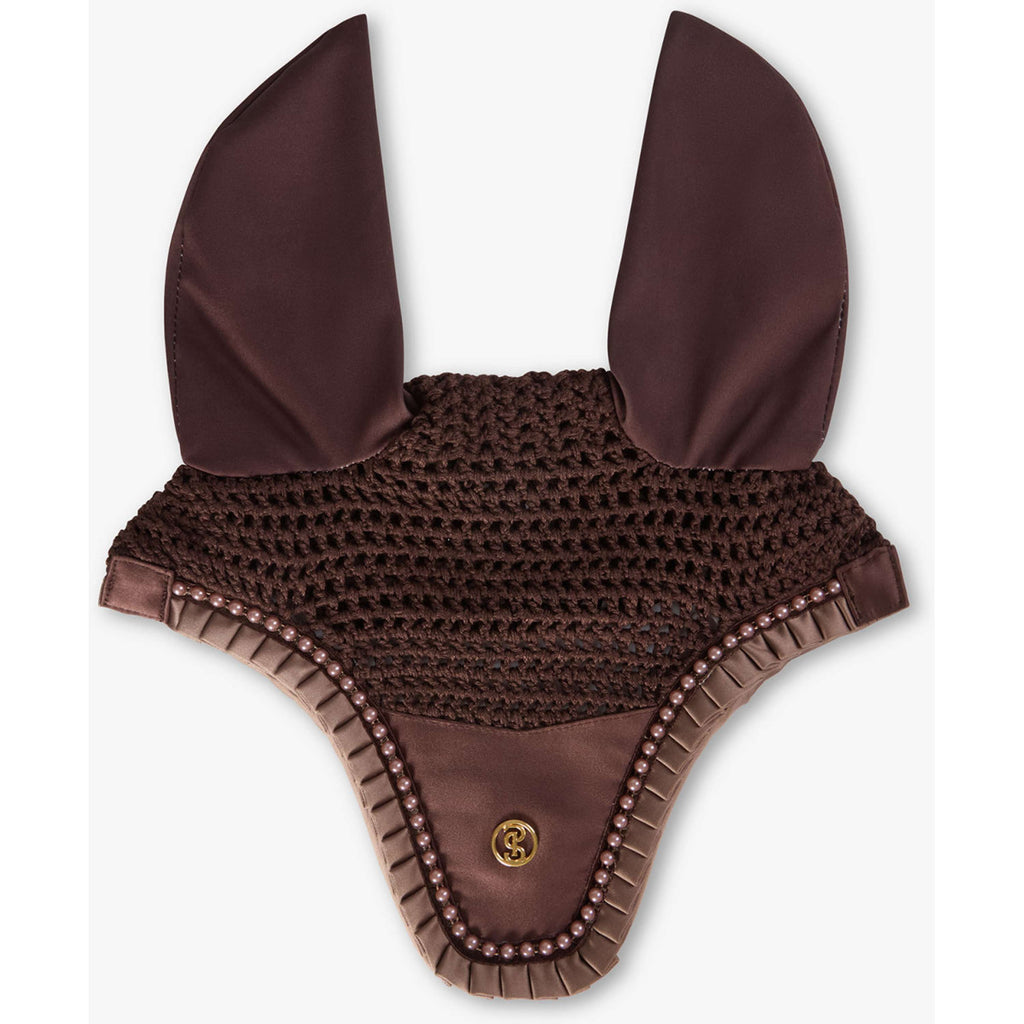 PS of Sweden Ear Bonnet Ruffle Pearl Earth Brown
