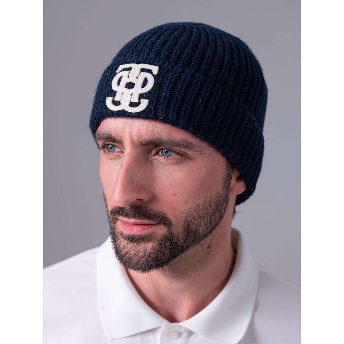 PS of Sweden Beanie Lou Felt Monogram Navy