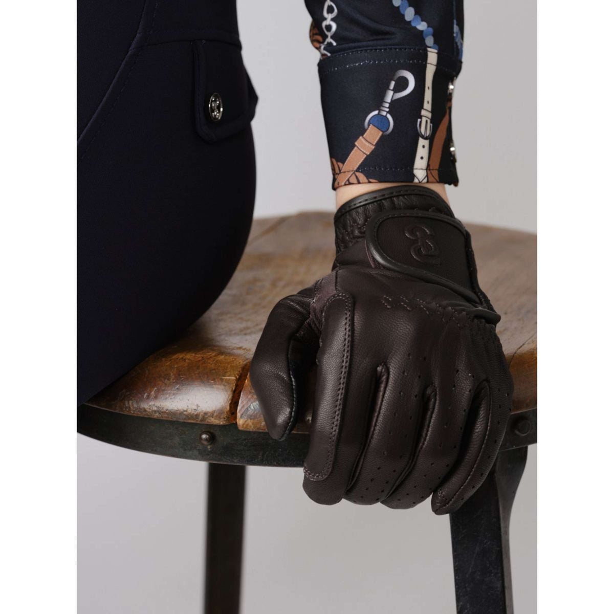 PS of Sweden Riding Gloves PU Leather Coffee-Brown