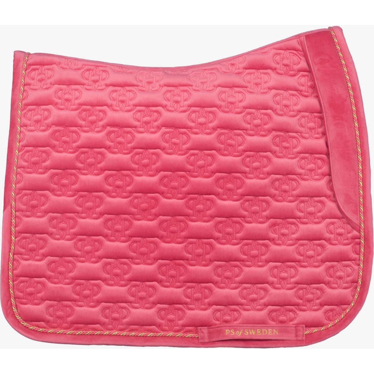 PS of Sweden Saddlepad Velvet Monogram Dressage Scarlet Pink