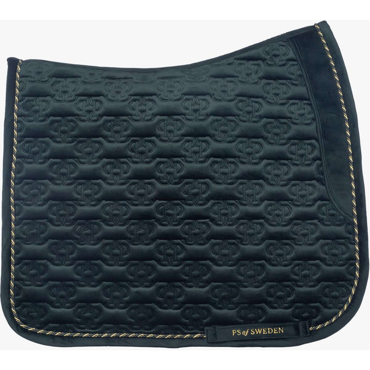 PS of Sweden Saddlepad Velvet Monogram Dressage Midnight Green