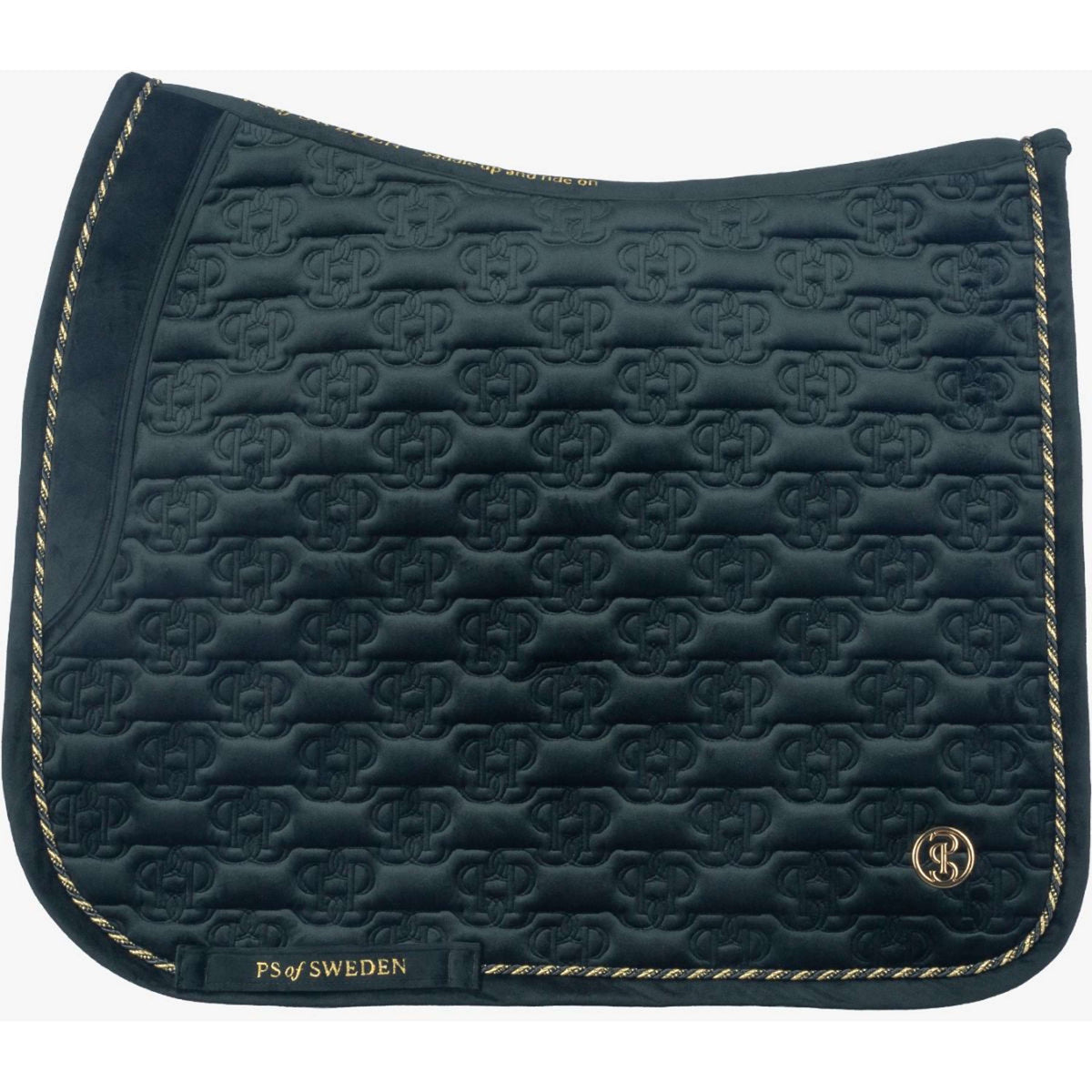 PS of Sweden Saddlepad Velvet Monogram Dressage Midnight Green