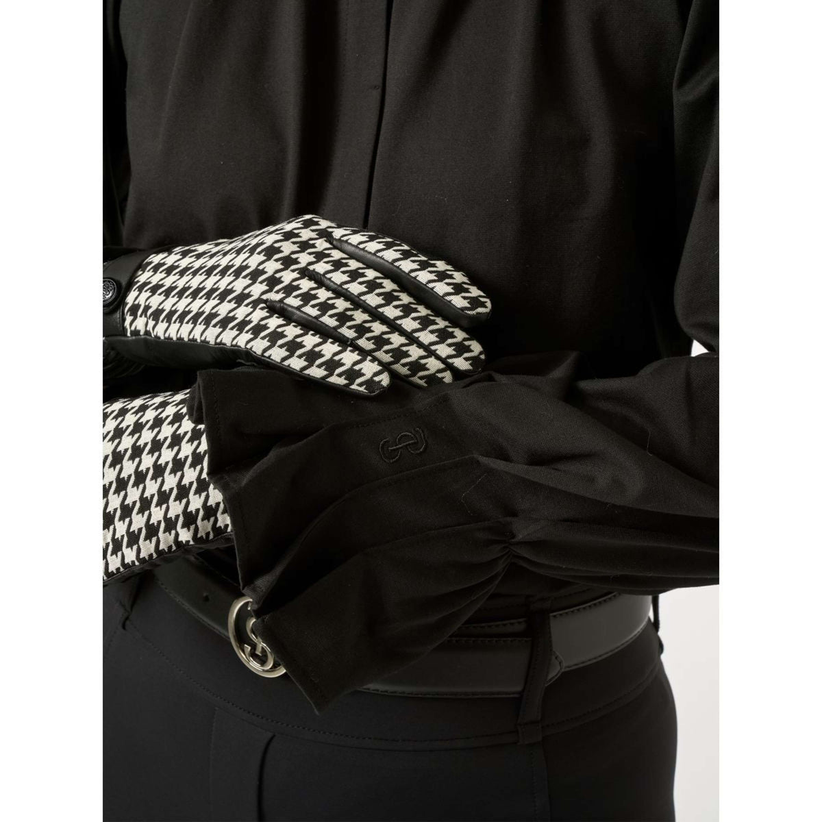PS of Sweden Riding Gloves Hannah Houndstooth Black