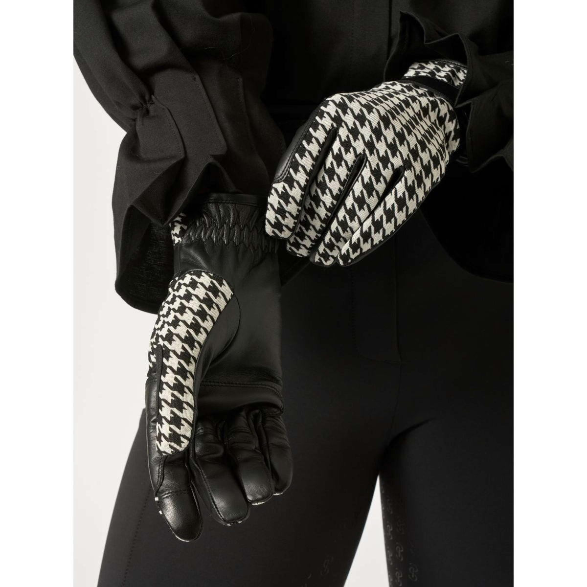 PS of Sweden Riding Gloves Hannah Houndstooth Black