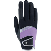 Roeckl Riding Gloves Millero Black/Lilac Macaron