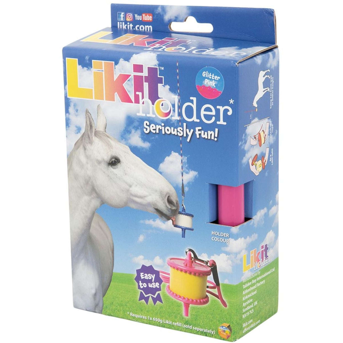 Likit Holder with a Rope for the Salt Lick Glitter Pink