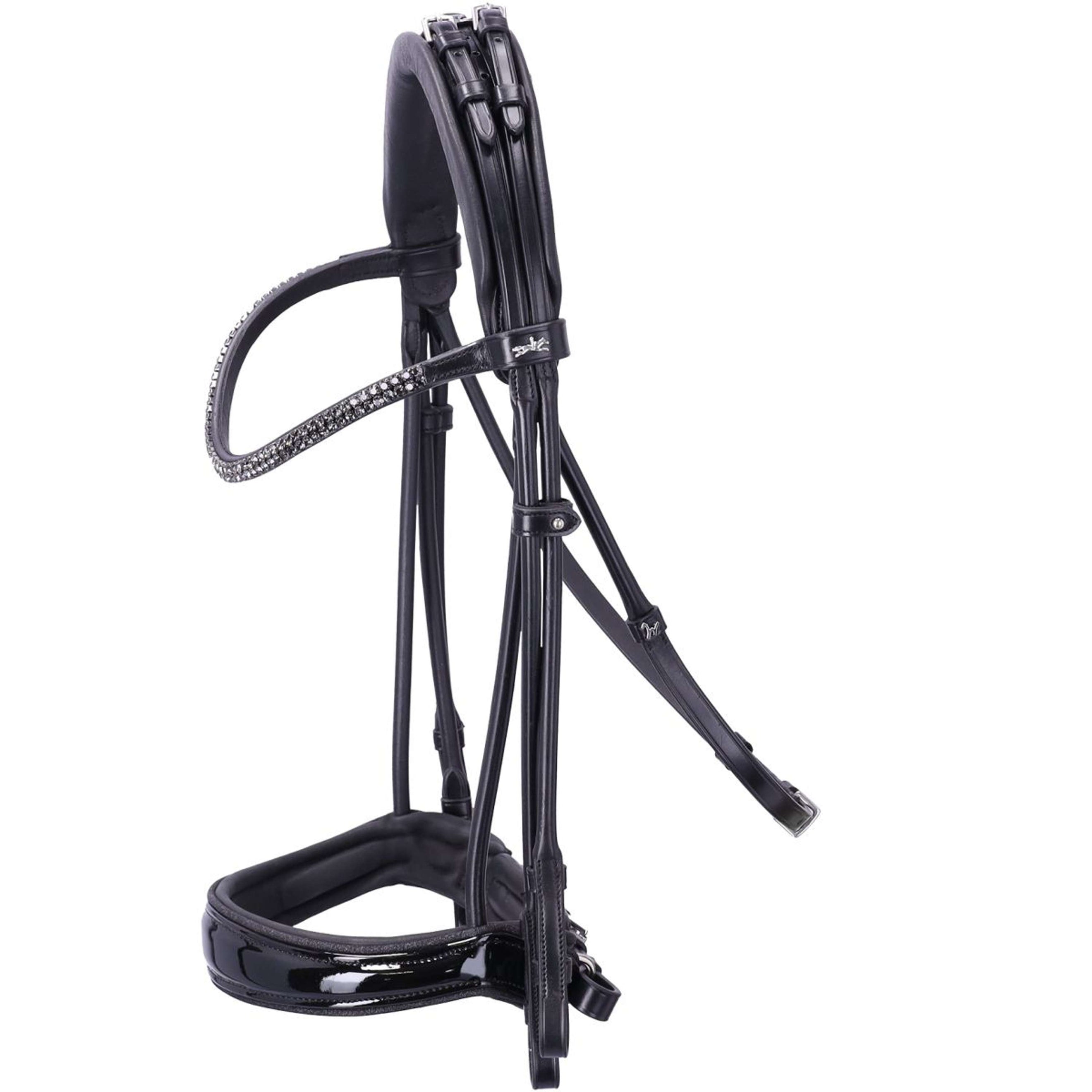 Schockemöhle Double Bridle SP Isabell Werth Bella Rose Black/Patent/Silver