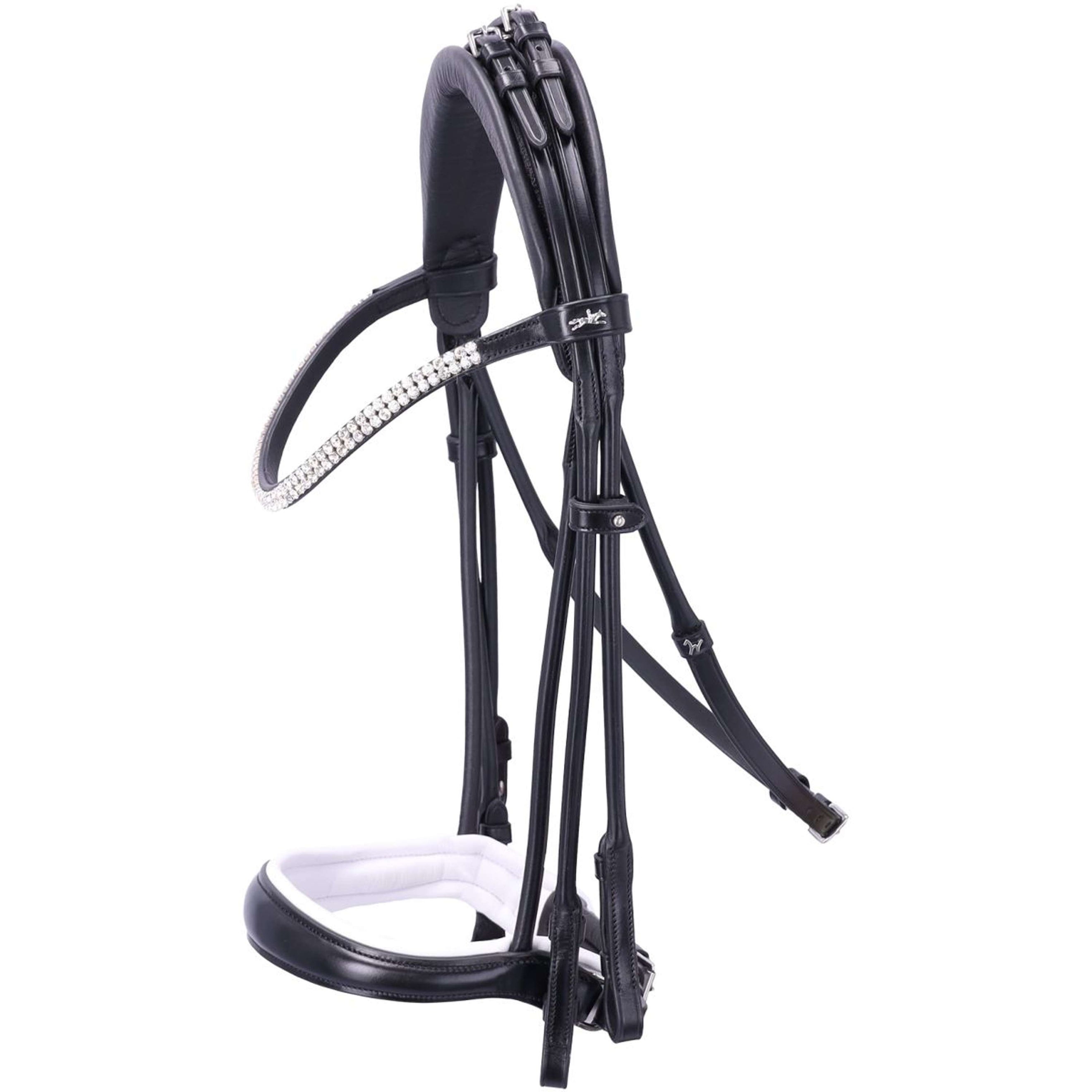 Schockemöhle Double Bridle SP Isabell Werth Bella Rose Black/White/Silver
