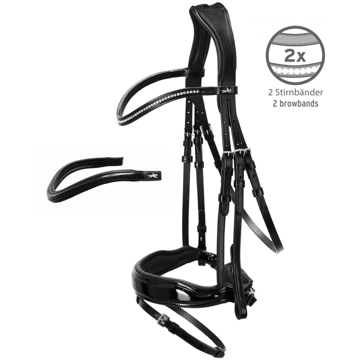 Schockemöhle Bridle Premium sports Stanford Black/Lacquer/Silver