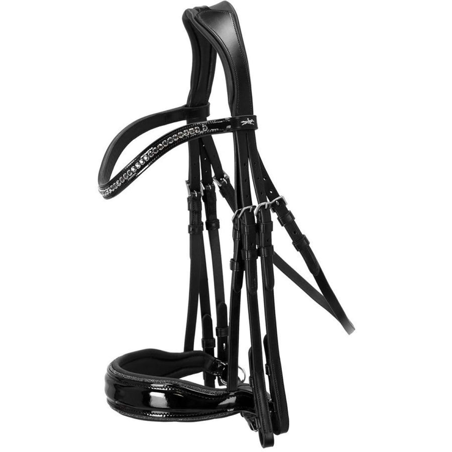 Schockemöhle Double Bridle Milan Glam Black/Patent/Silver