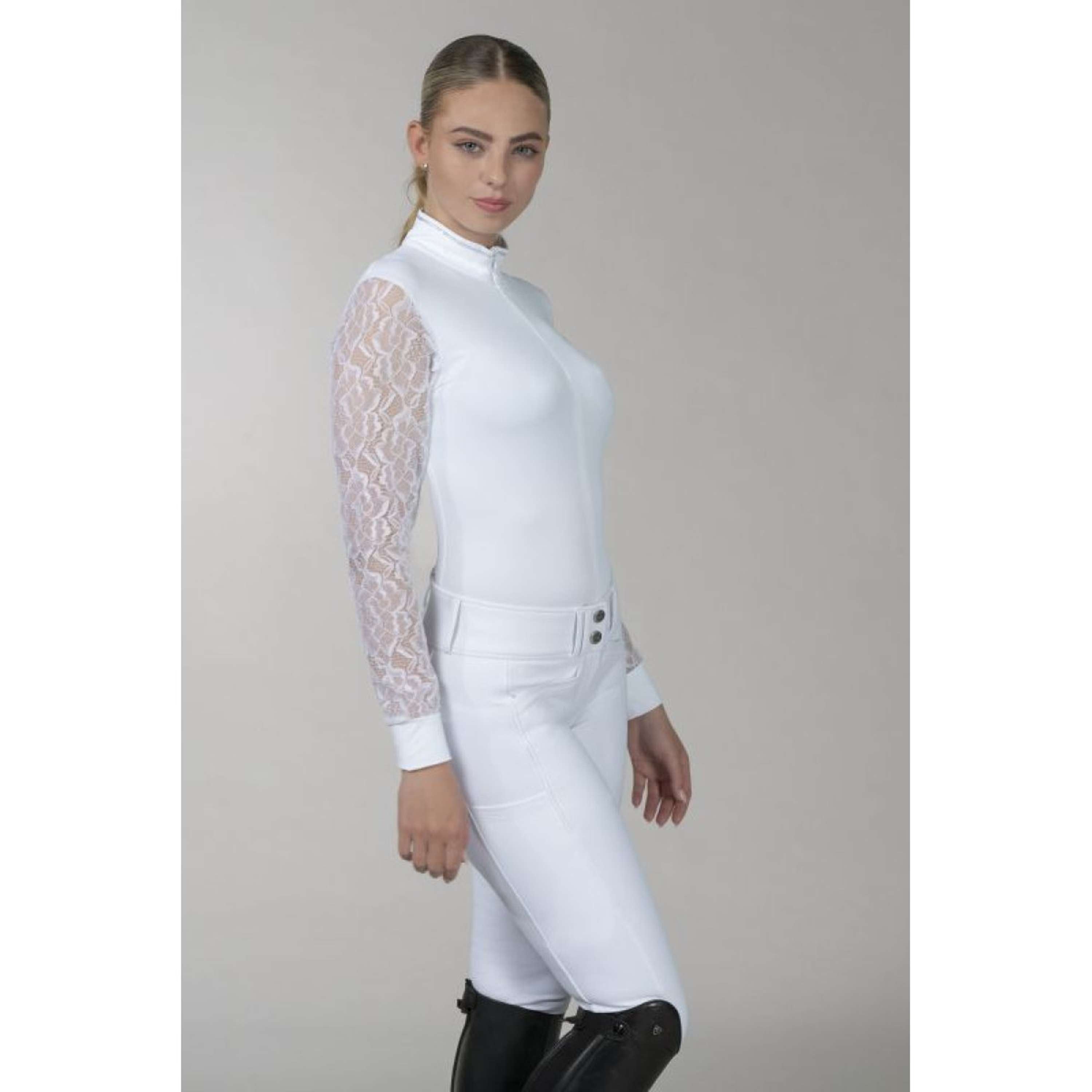 Schockemöhle Competition Shirt SPAlicia Lange mouwen Optical White