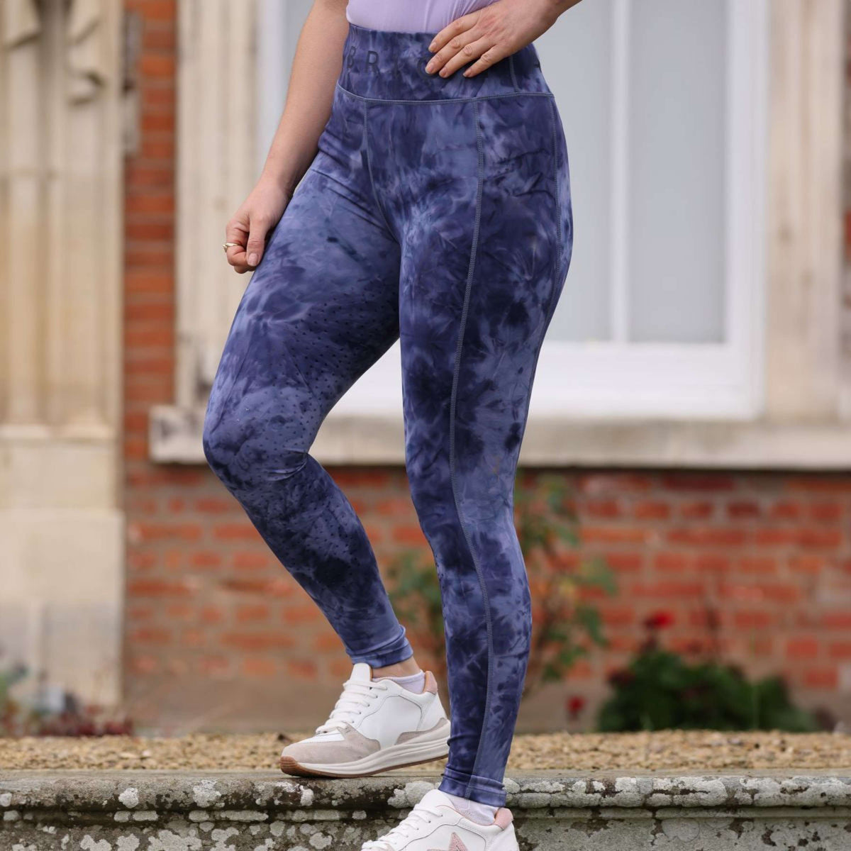 Aubrion by Shires Riding Legging Non-Stop Navy Tie Dye