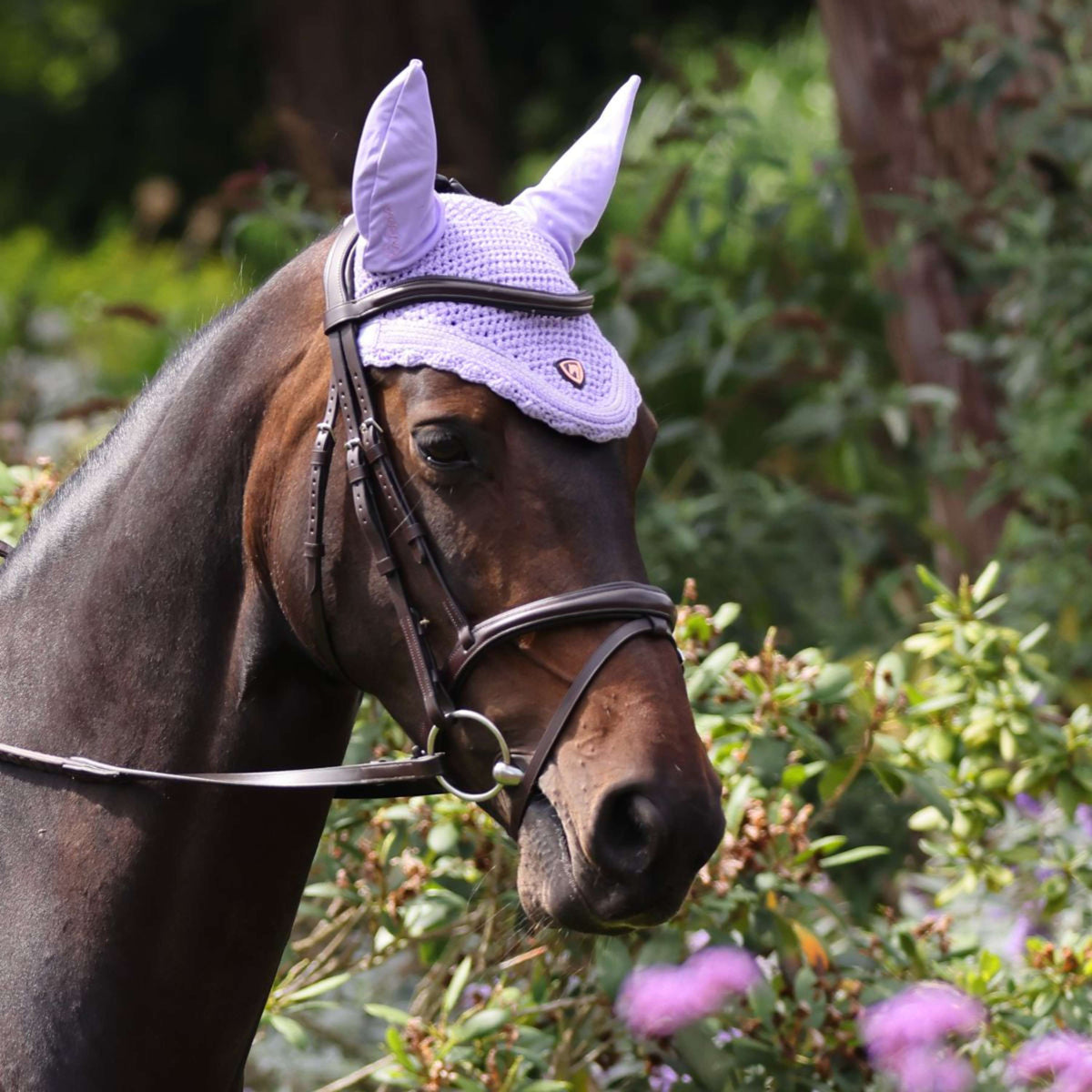 Arma by Shires Ear Bonnet Lavender Pony Lavender