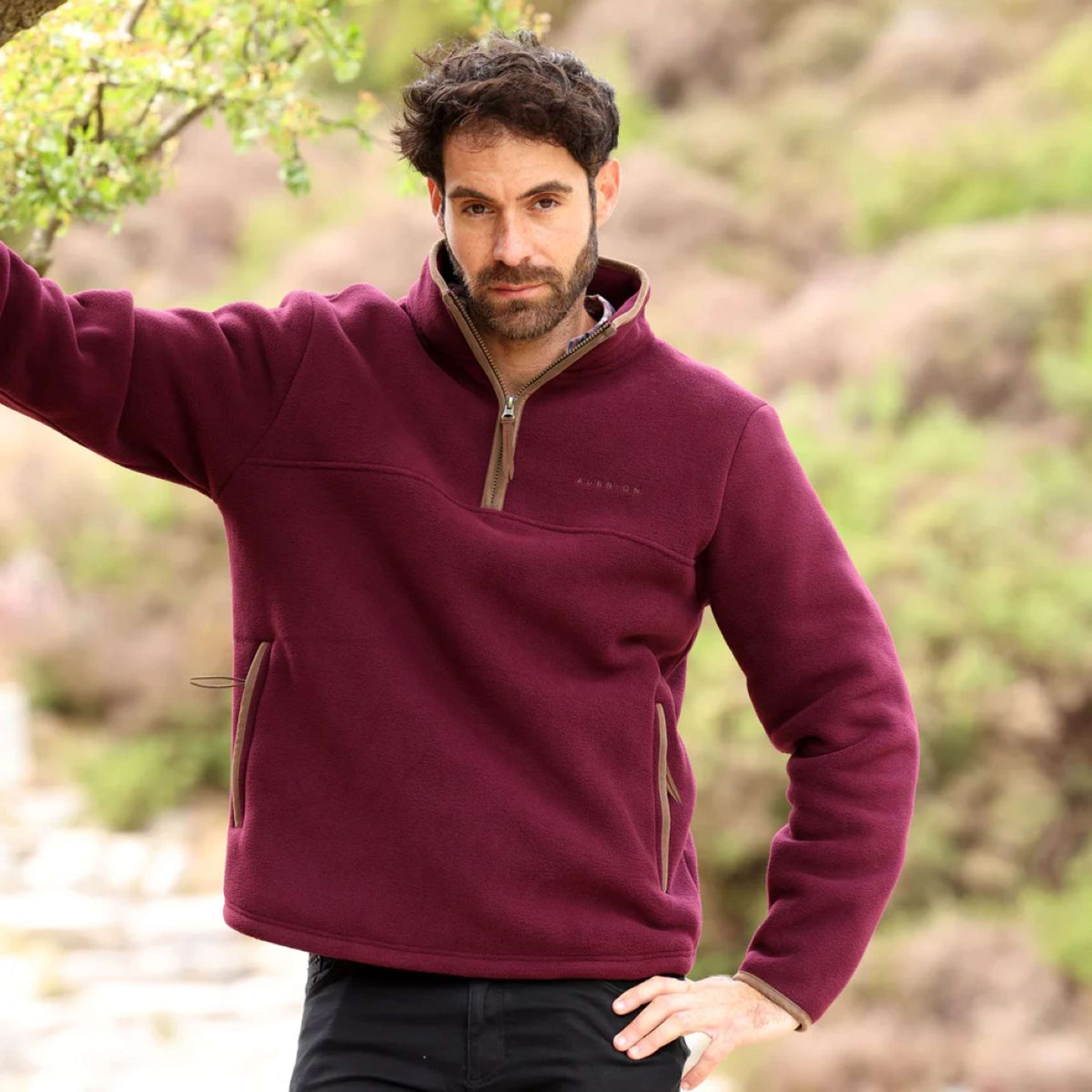 Aubrion by Shires Sweater Original Fleece Men Maroon