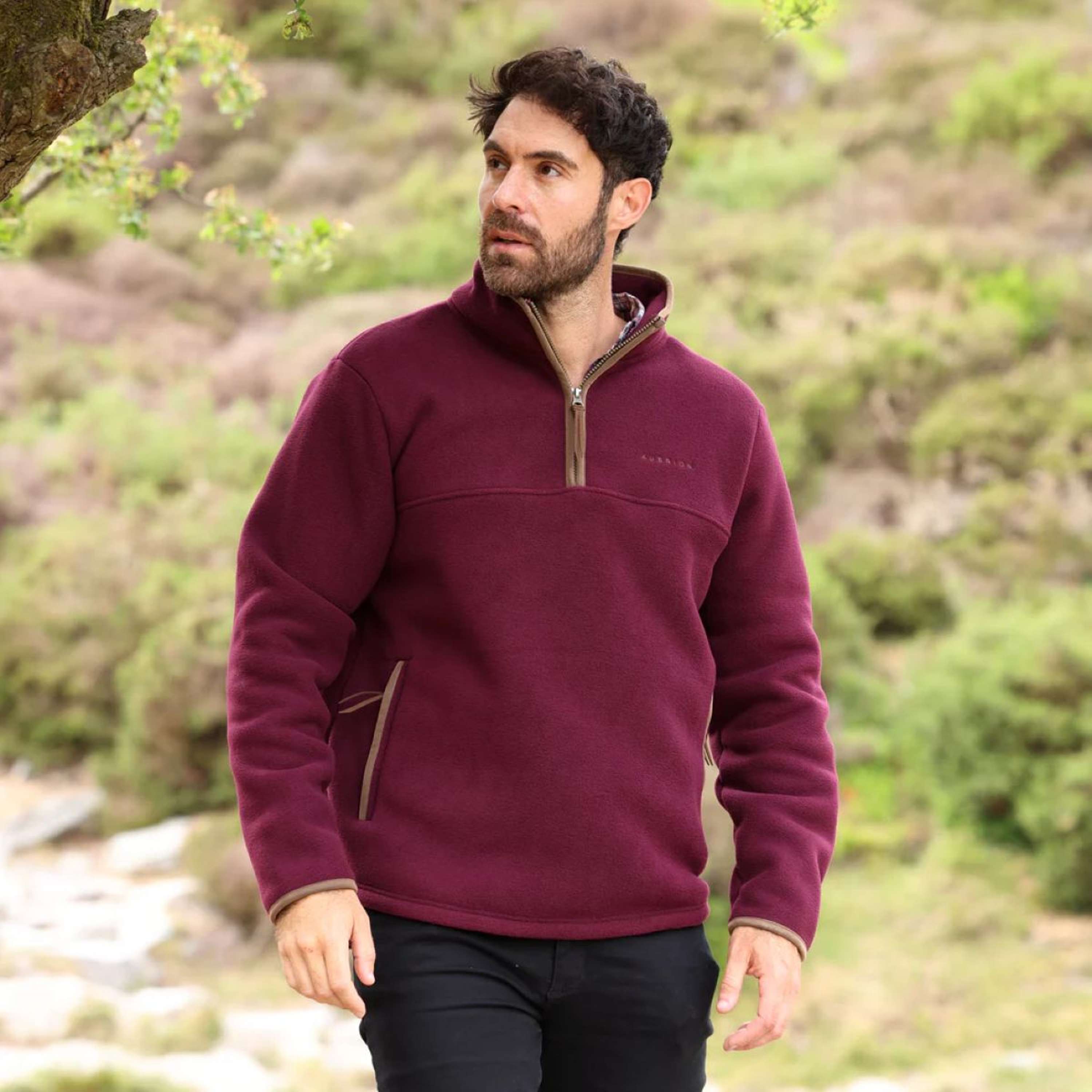 Aubrion by Shires Sweater Original Fleece Men Maroon