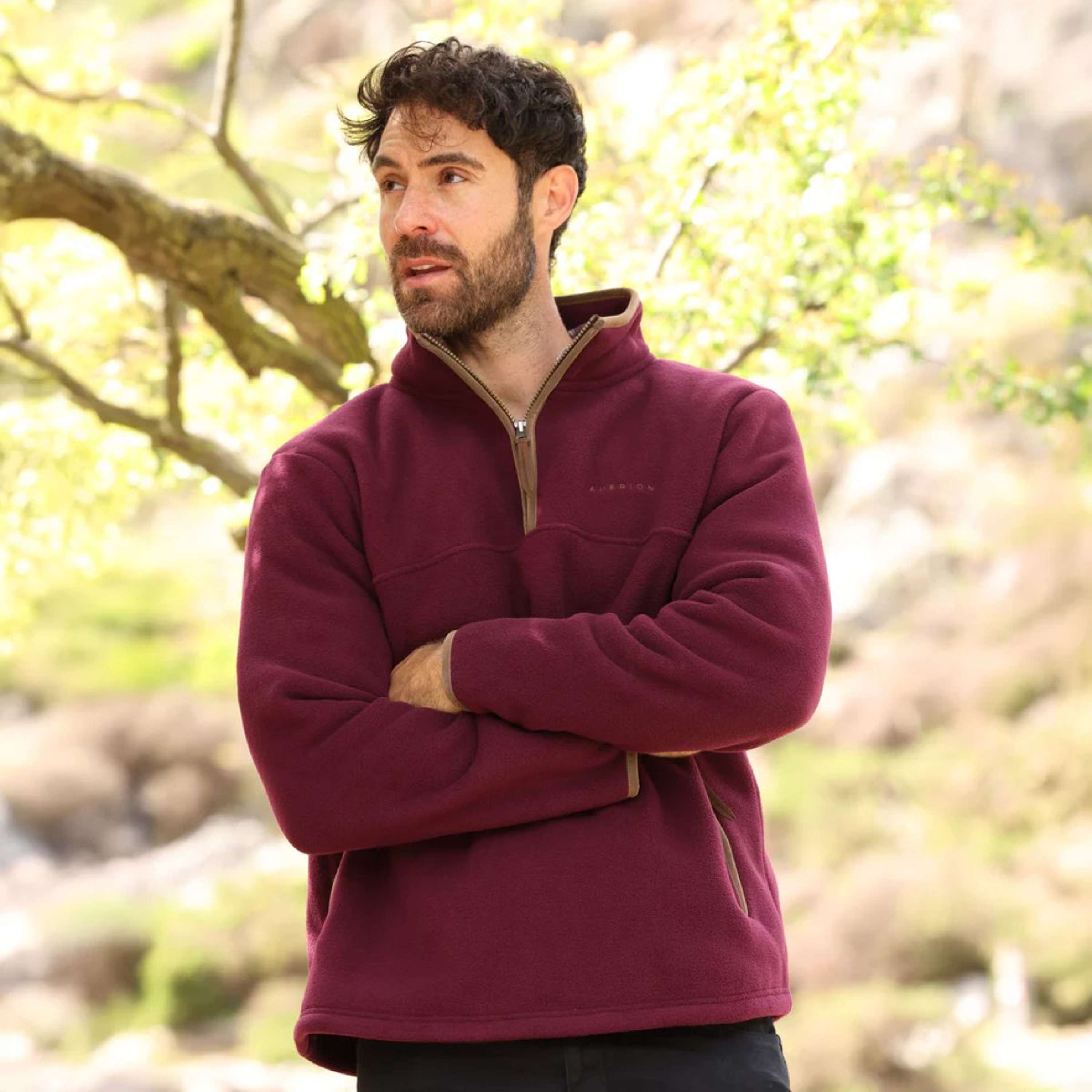 Aubrion by Shires Sweater Original Fleece Men Maroon