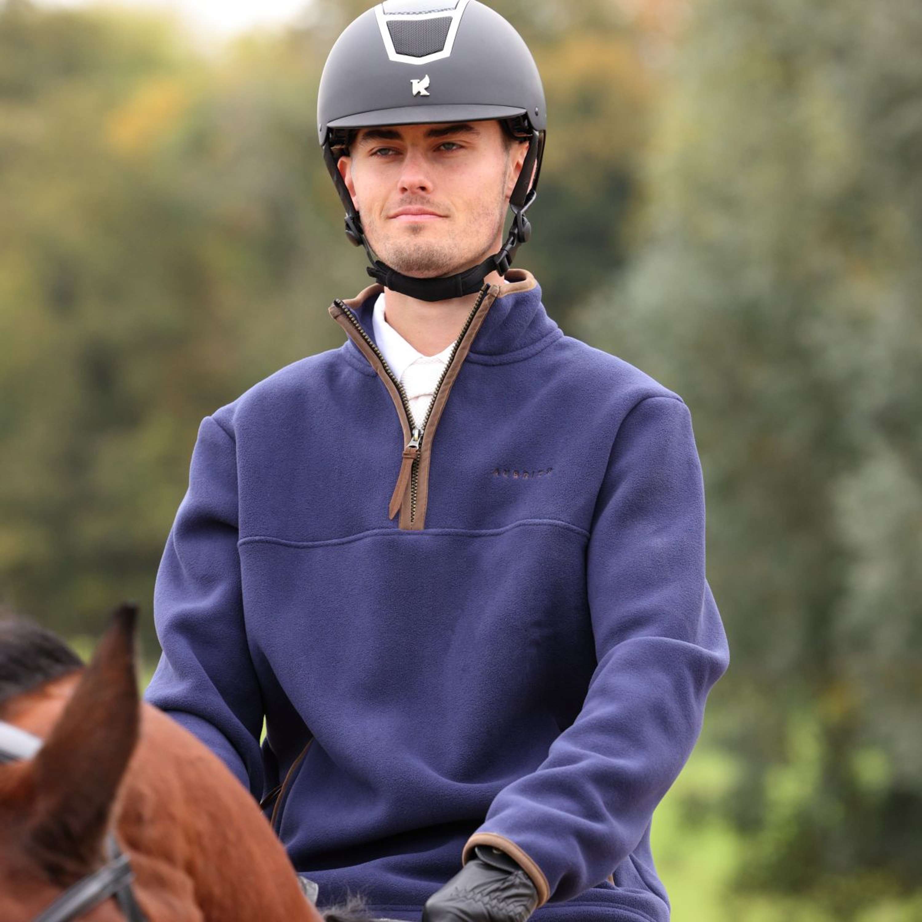 Aubrion by Shires Sweater Original Fleece Men Navy