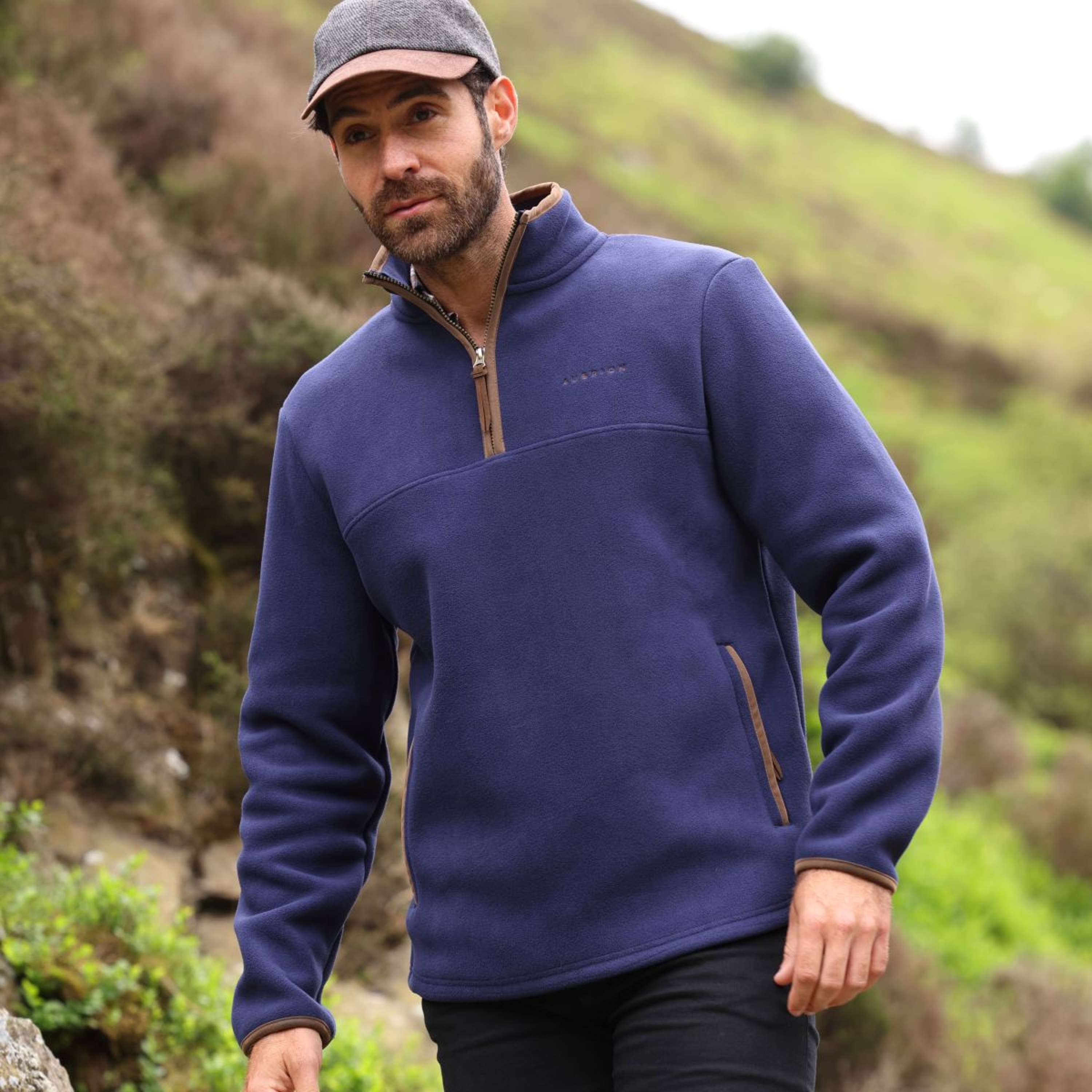 Aubrion by Shires Sweater Original Fleece Men Navy