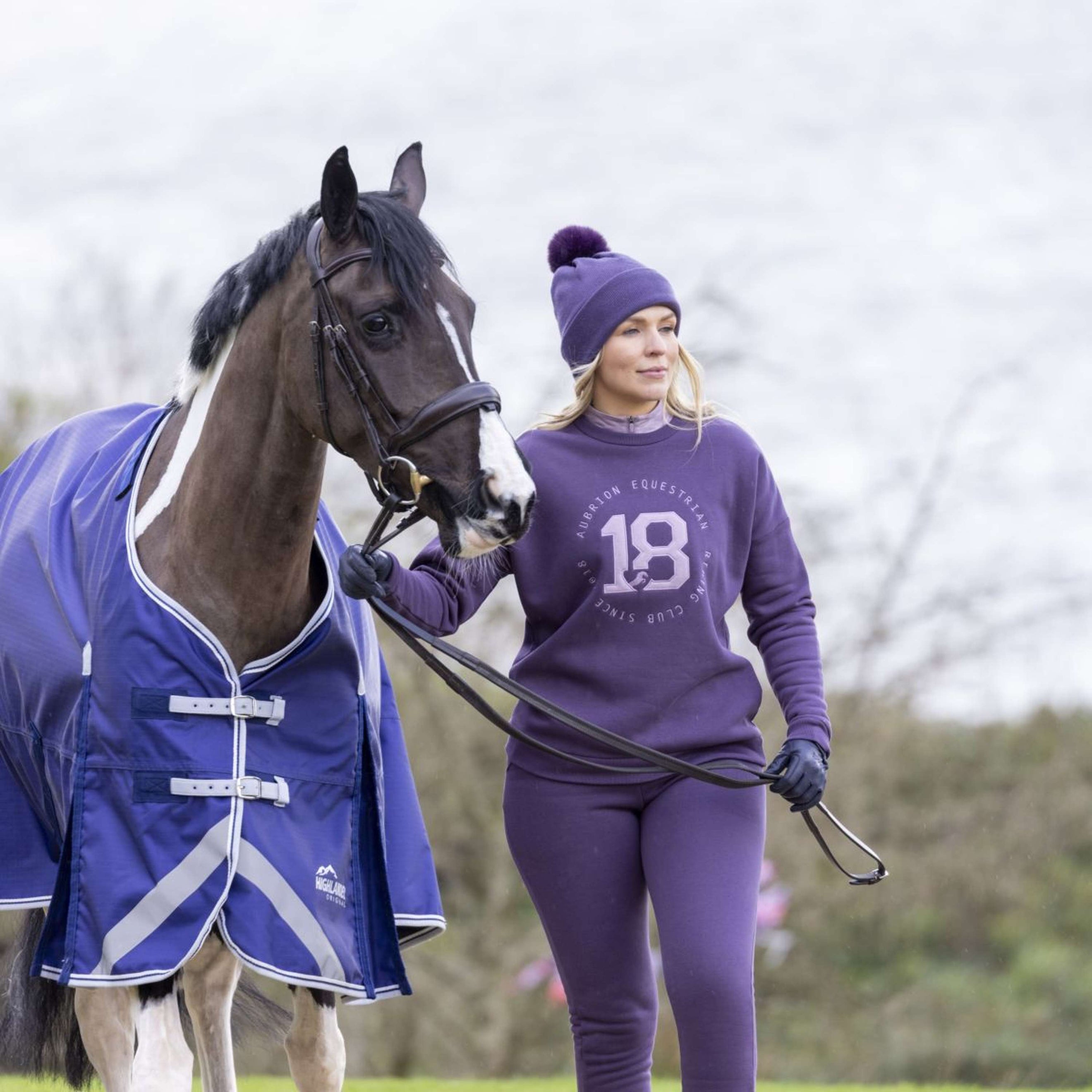 Aubrion Cap Lined Purple