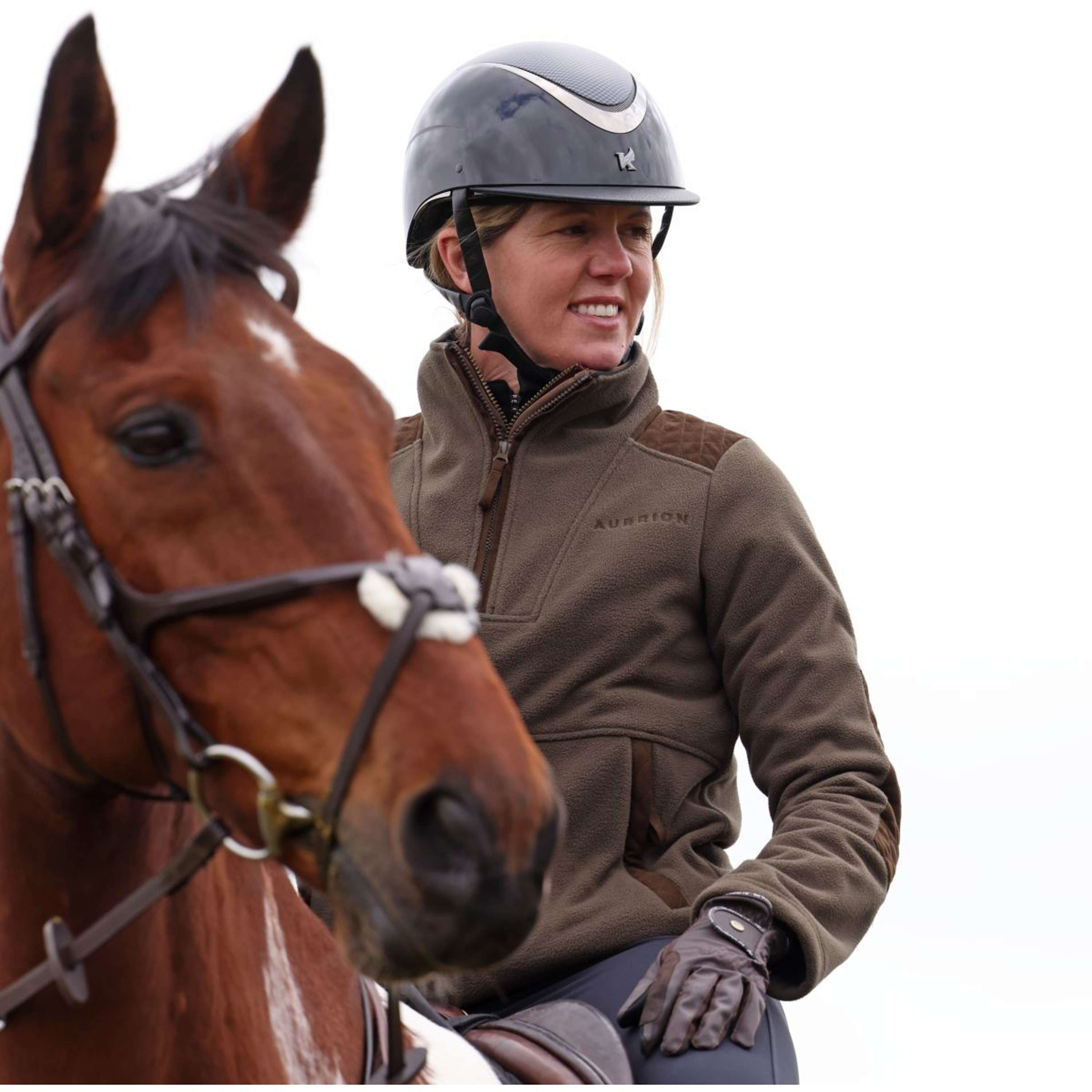 Aubrion by Shires Sweater Heritage Fleece Dark Olive