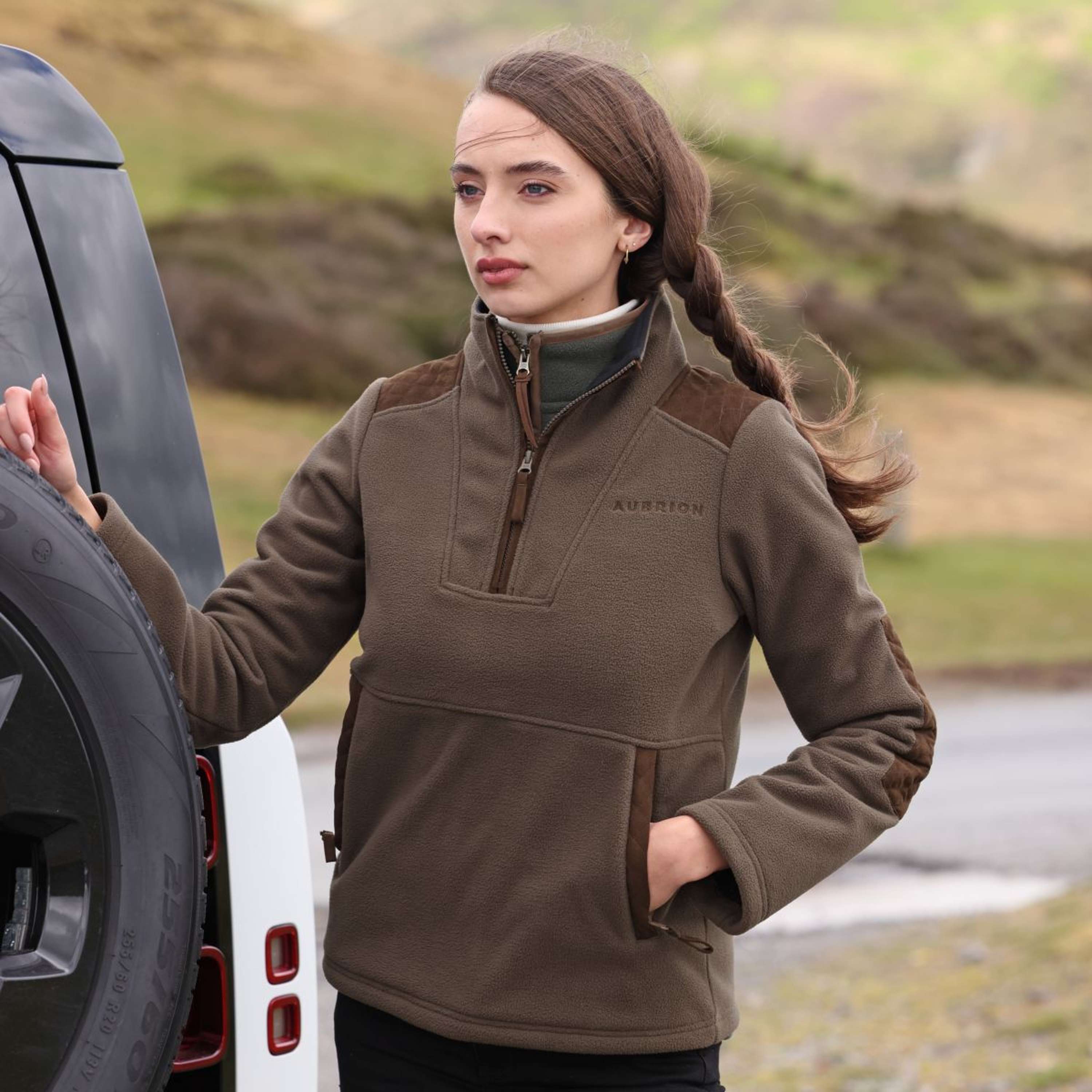 Aubrion by Shires Sweater Heritage Fleece Dark Olive