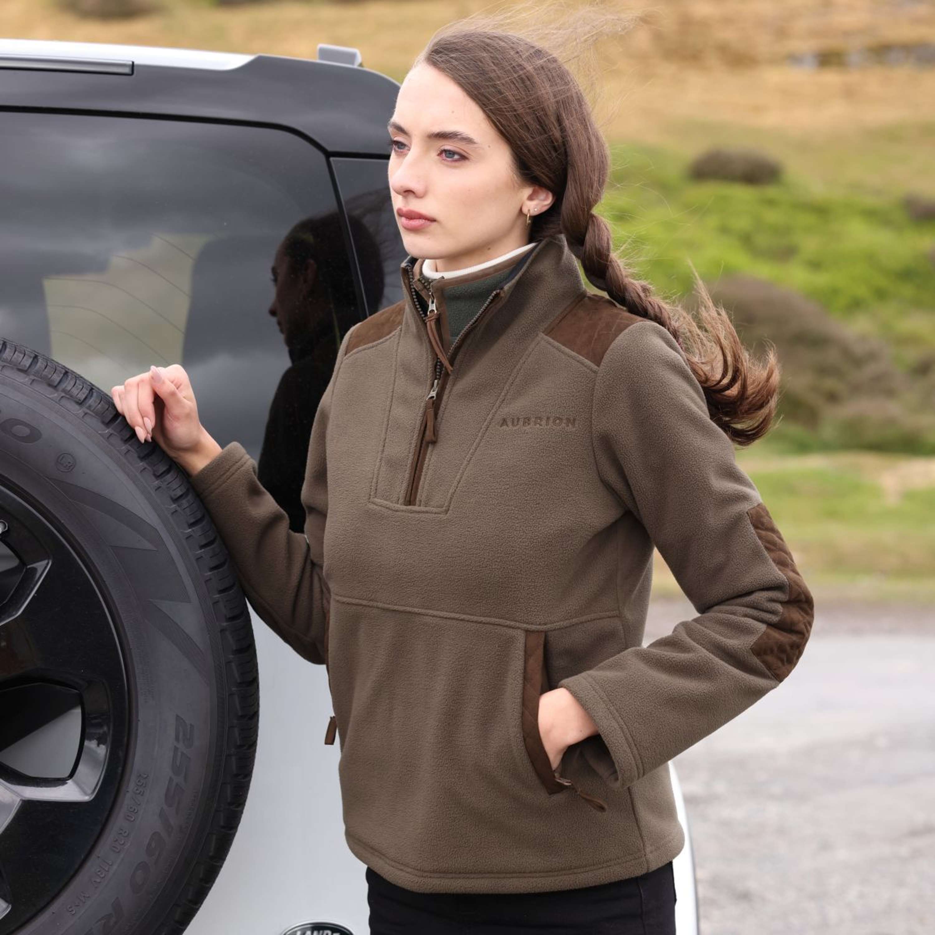 Aubrion by Shires Sweater Heritage Fleece Dark Olive